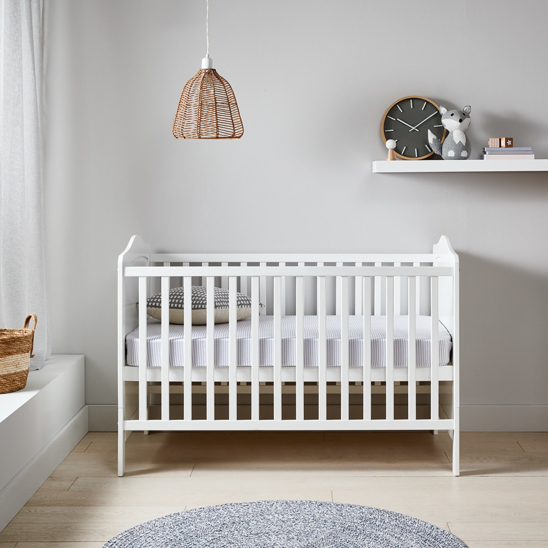 2in1 Wooden Cot White Kmart