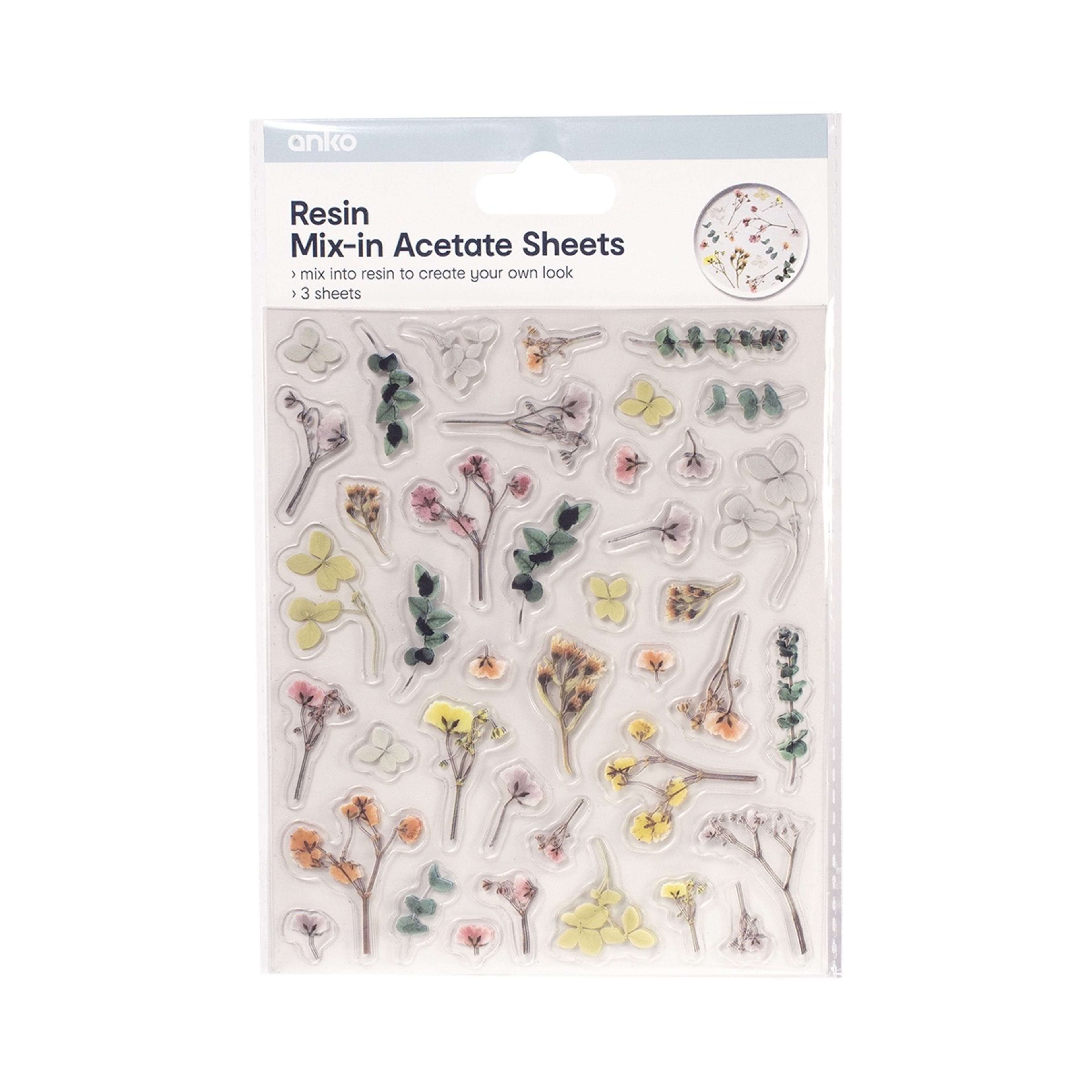 3 Pack Resin MixIn Acetate Sheets Dried Flowers Kmart