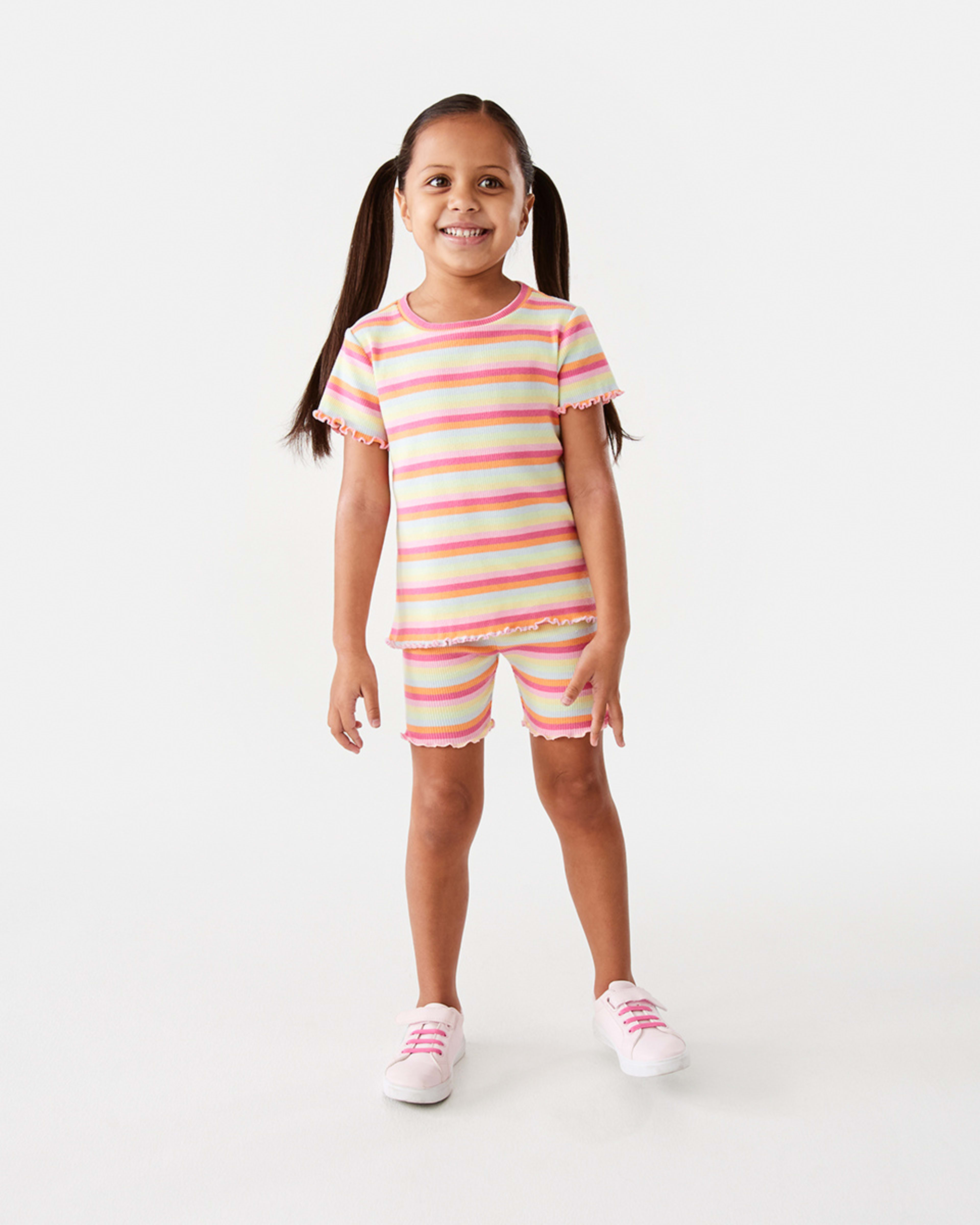 6 Short Sleeve Rib T-shirt Rnbw Strp, 6 of 9