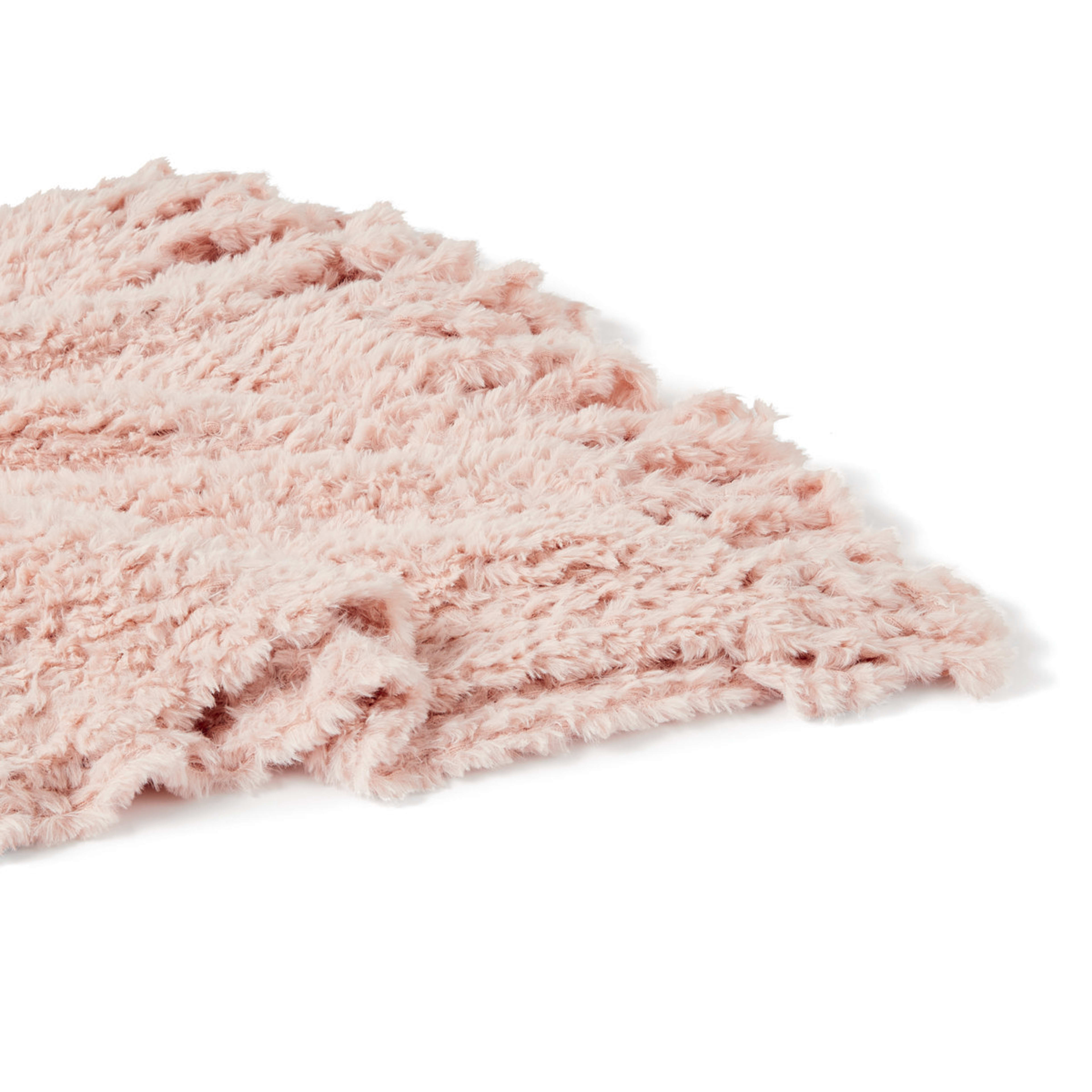 Faux Feather Yarn Throw Pink Kmart