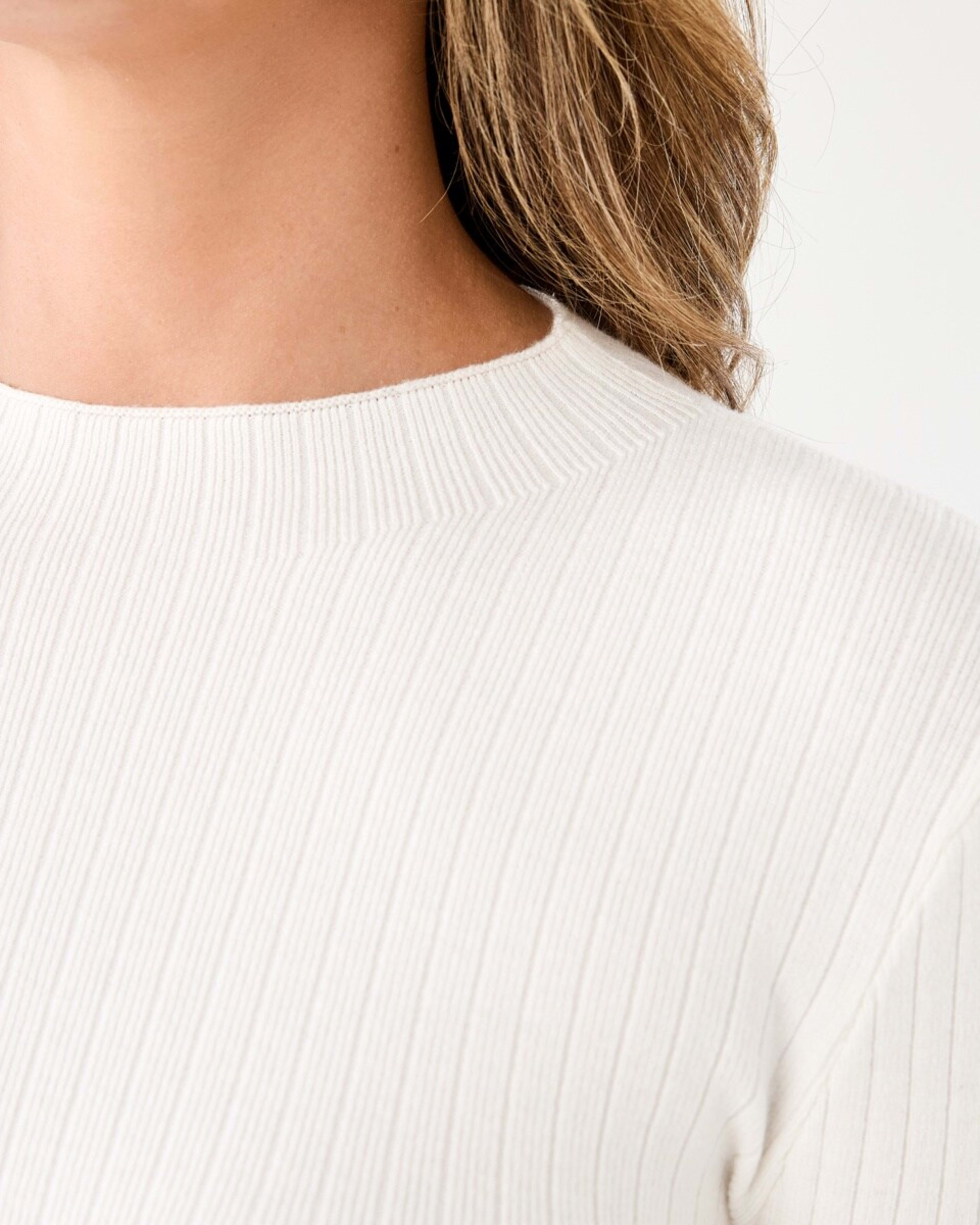 5 Long Sleeve Mock Neck Top Ecru, 5 of 6