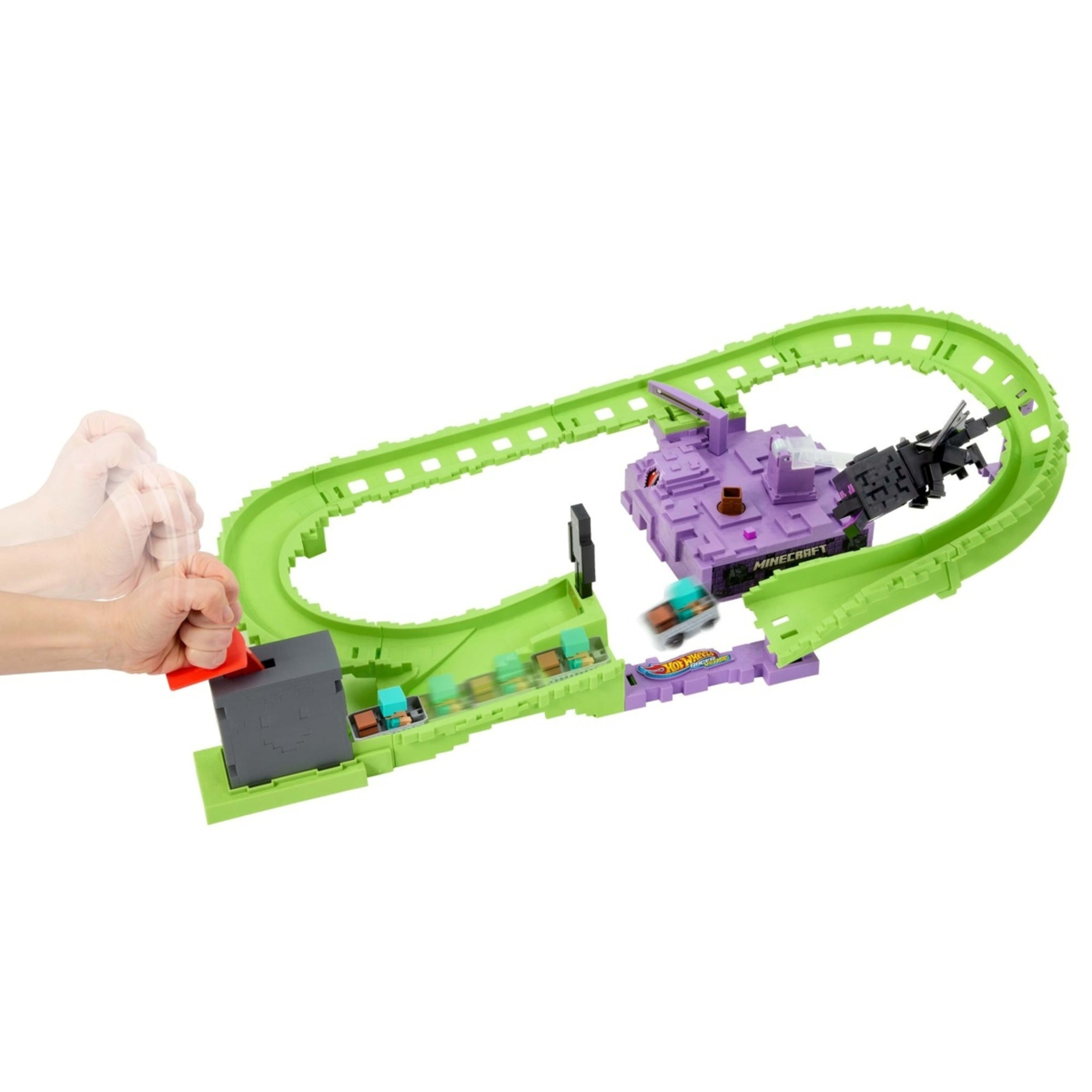 3 Hot Wheels RacerVerse Minecraft Ender Dragon's Last Lap Track Set, 3 of 6