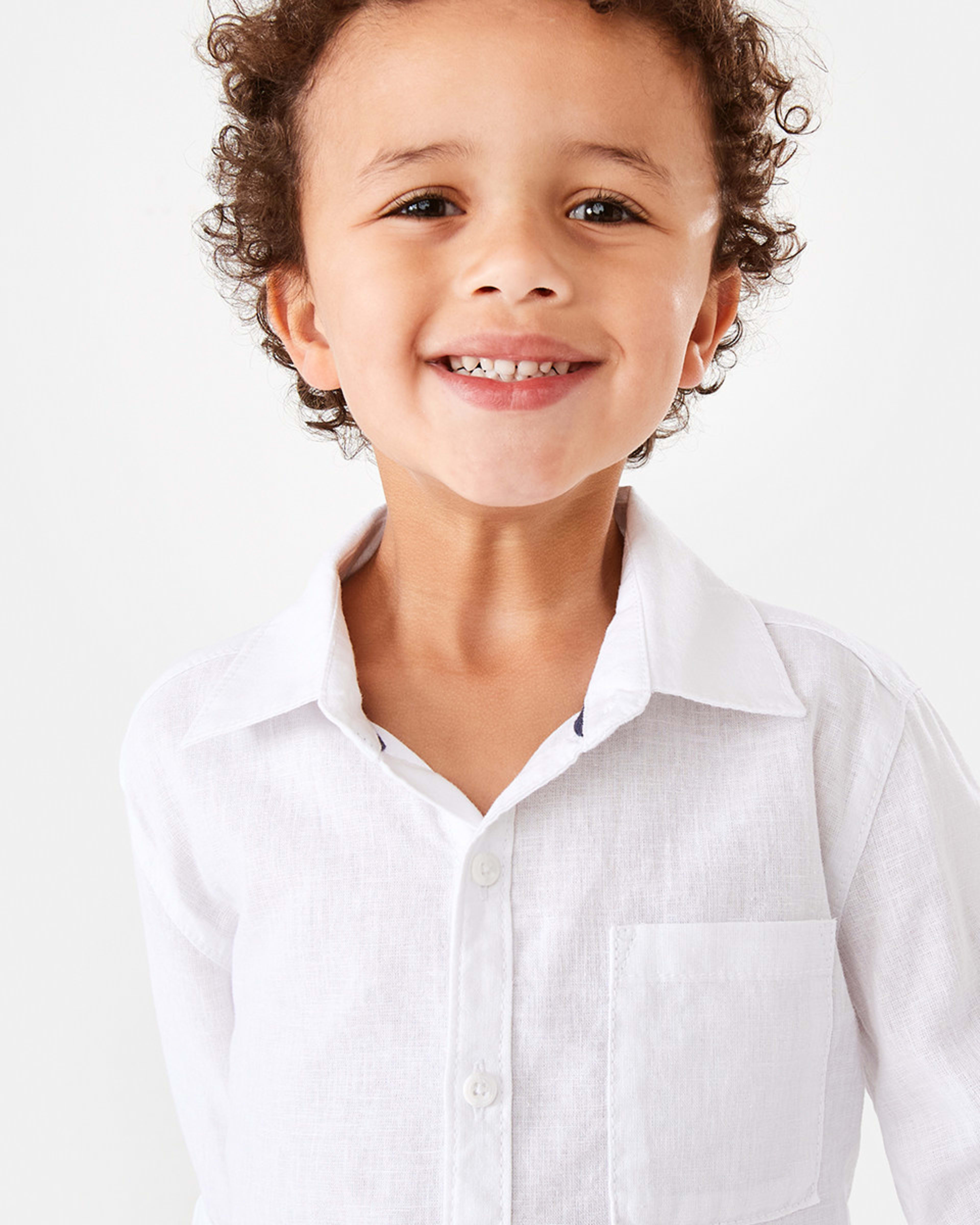 3 Long Sleeve Linen Shirt White, 3 of 9