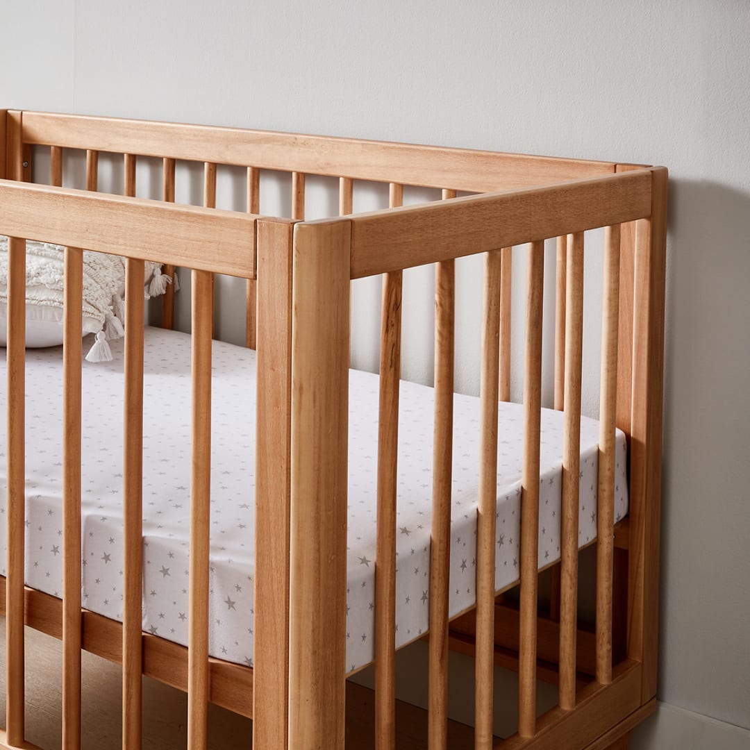 Wooden Cot in Oak Colour Kmart