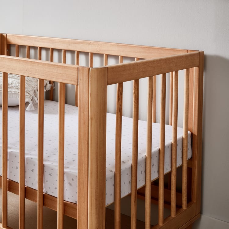 Wooden Cot in Oak Colour Kmart
