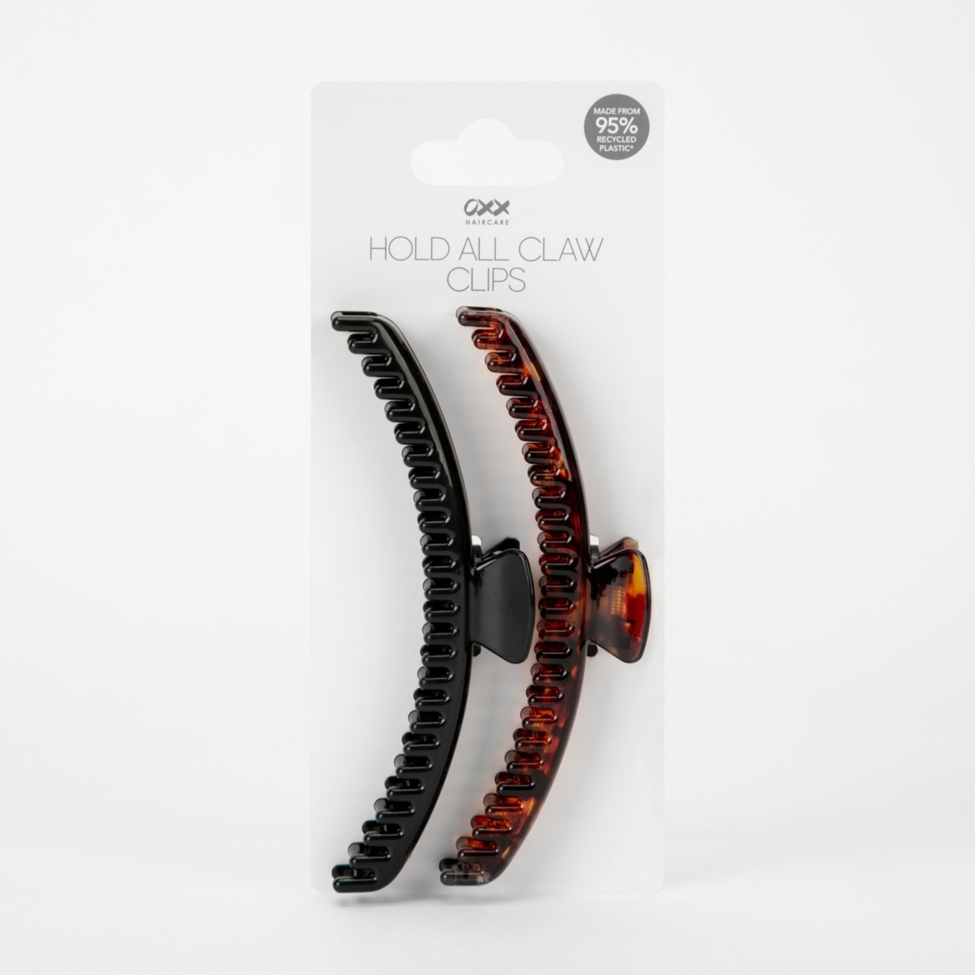 4 OXX Haircare 2 Pack Tort and Black Hold All Claw Hair Clips, 4 of 4