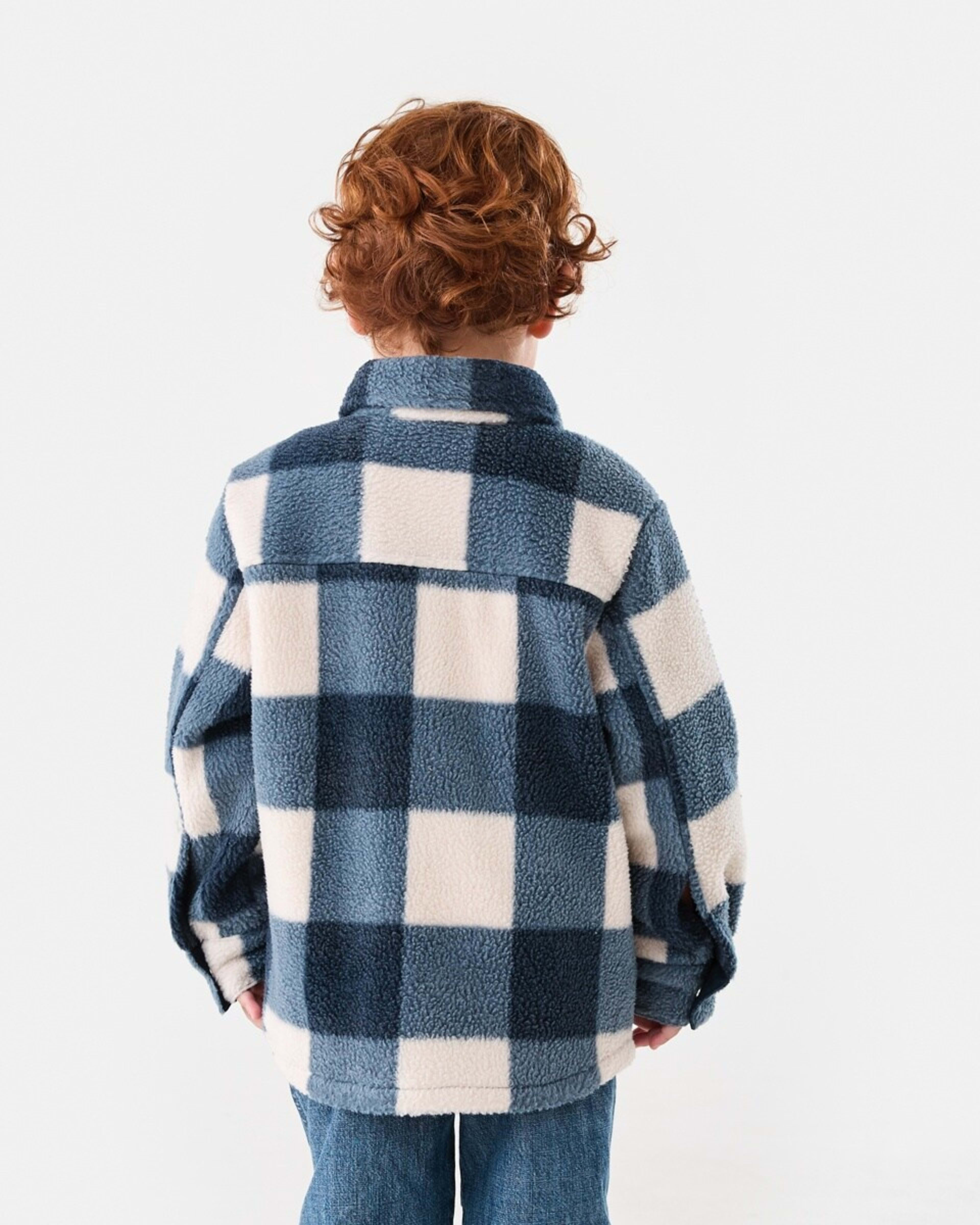 3 Cosy Shacket Square Check Ecru, 3 of 8