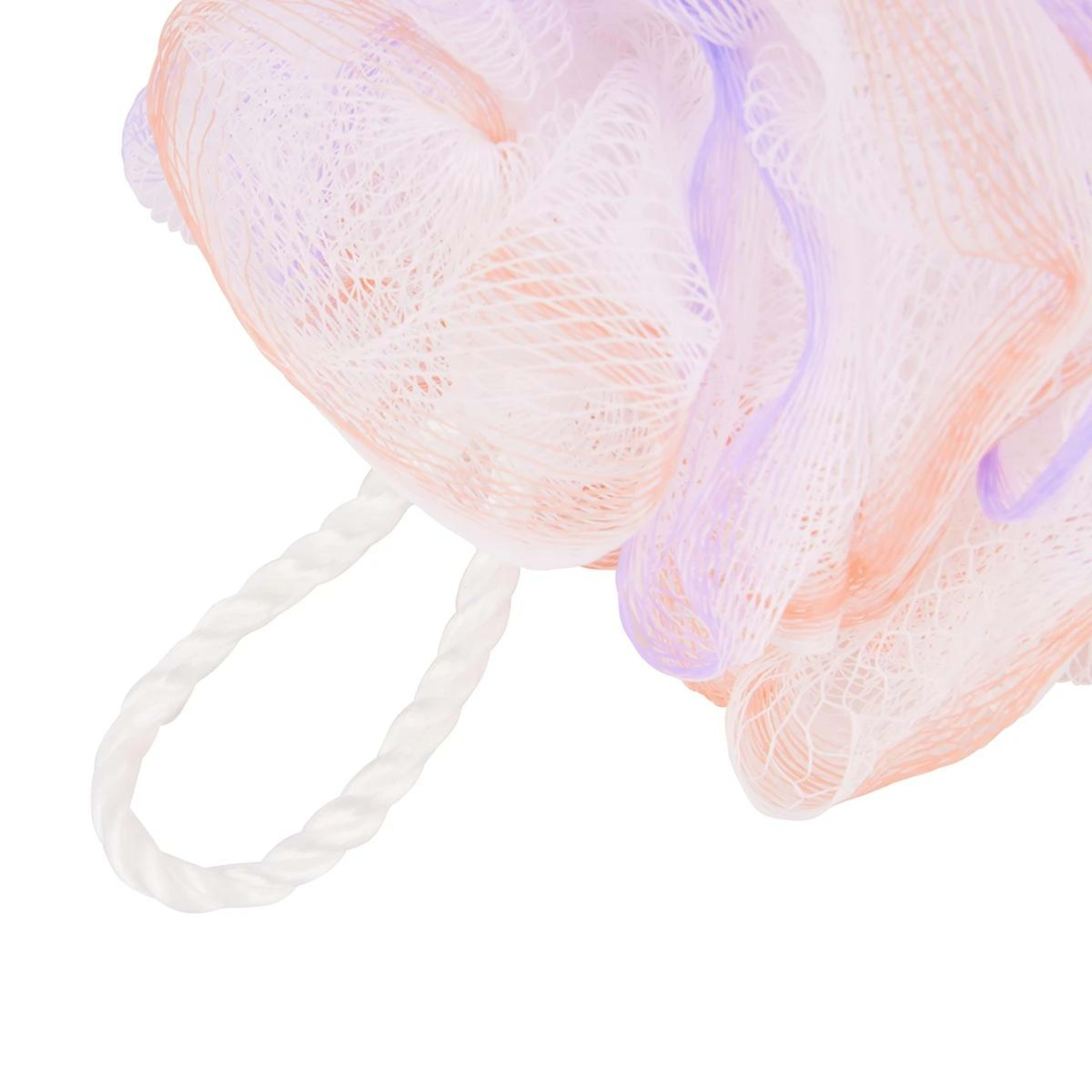 2 OXX Bodycare Bath Puff - Lilac and Peach, 2 of 5