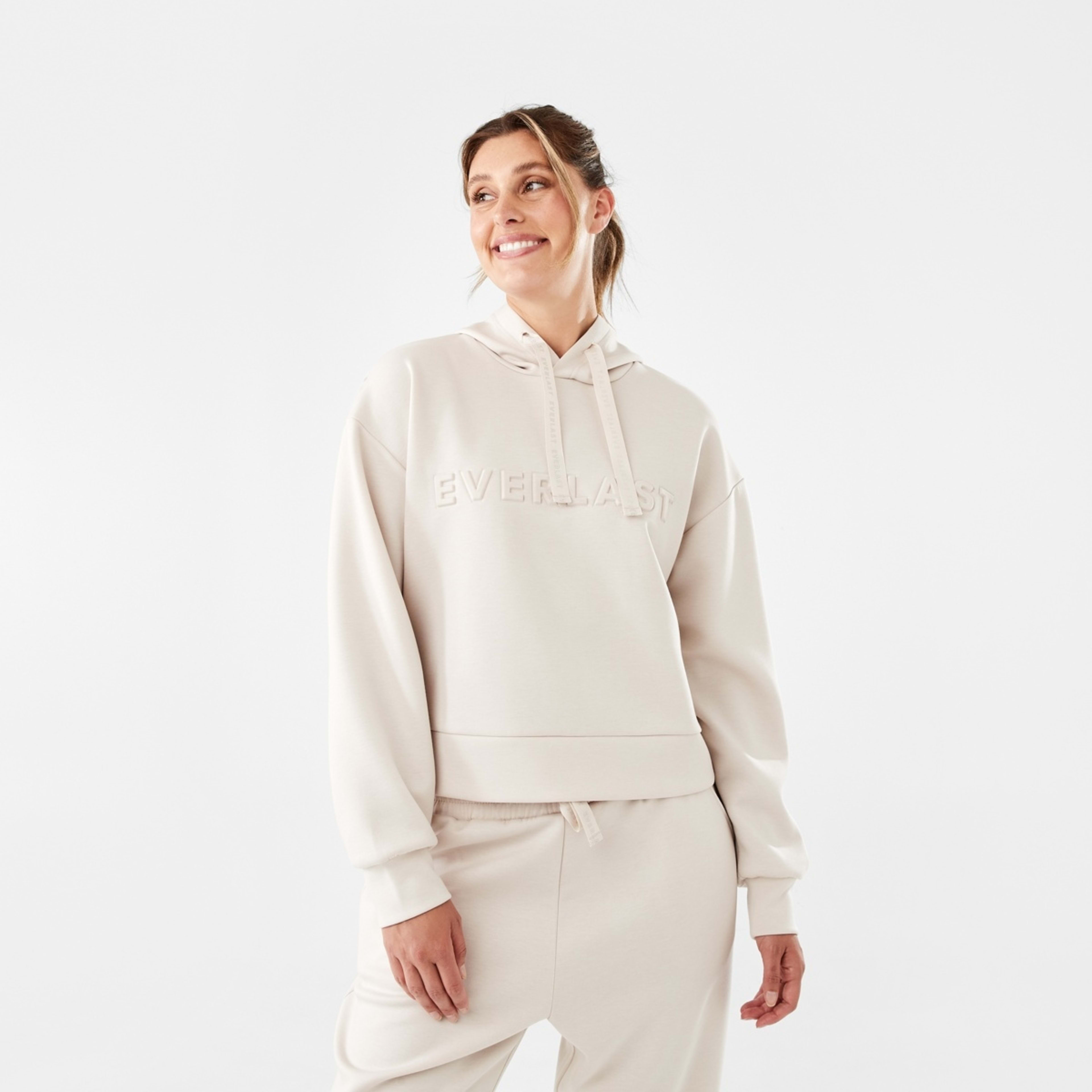 1 Everlast Womens Scuba Hoodie El Simple Cool Beige, 1 of 7