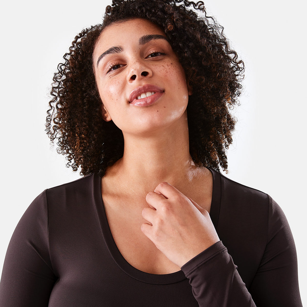 Long Sleeve Luxe Scoop Neck Tshirt Kmart