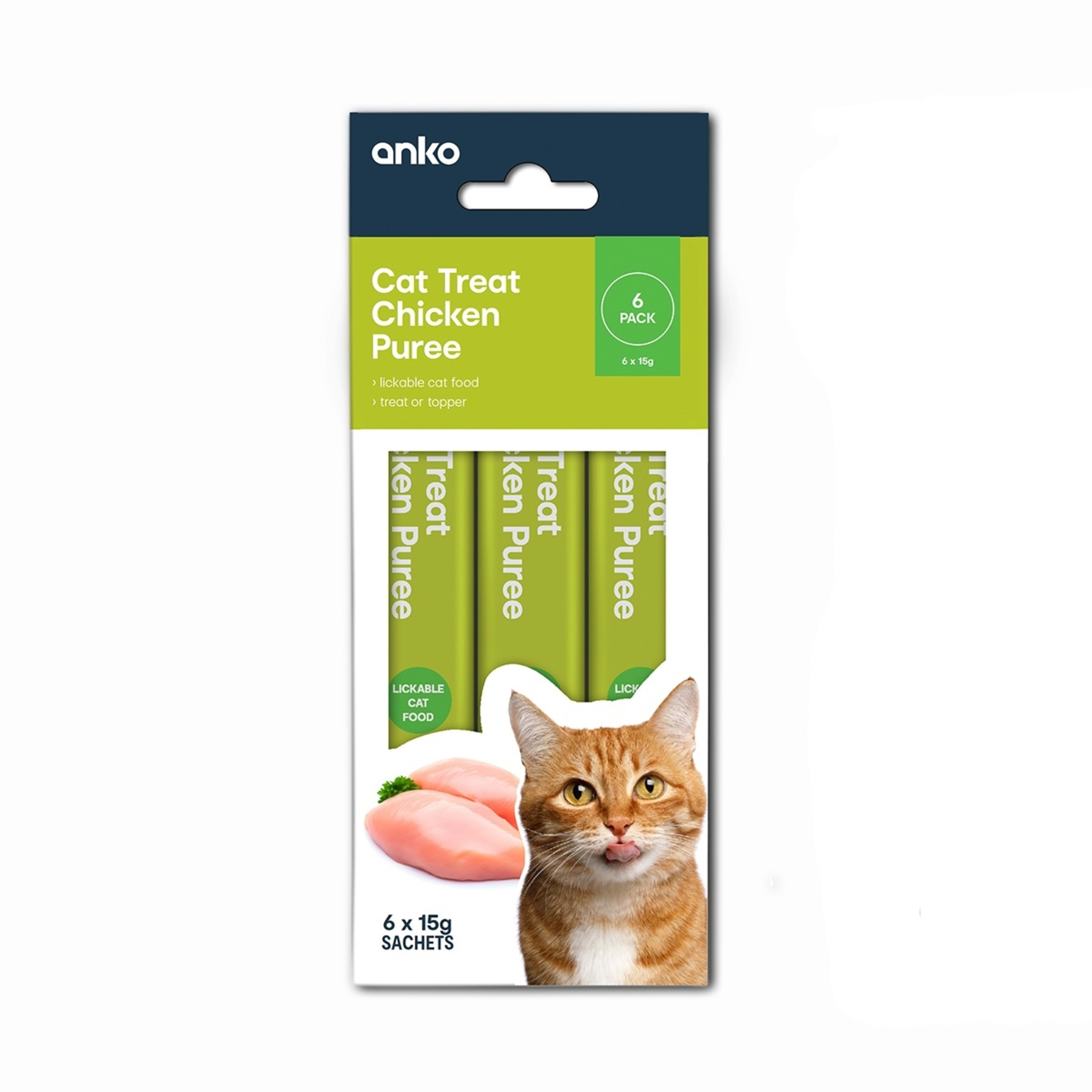 1 6 Pack Cat Treat Chicken Puree Sachets