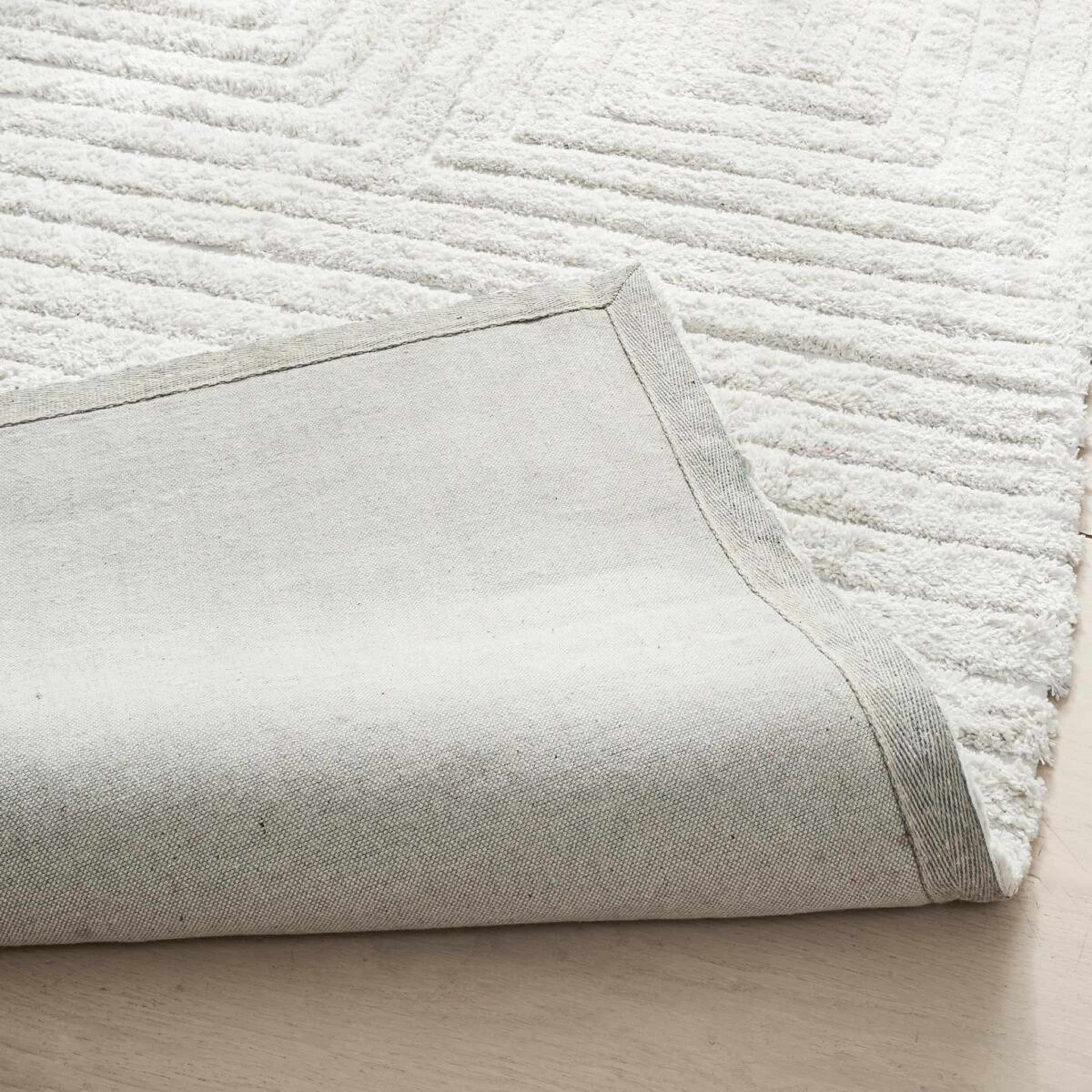 3 Linear Wool Rug - White, Large - 235cm x 160cm, 3 of 7