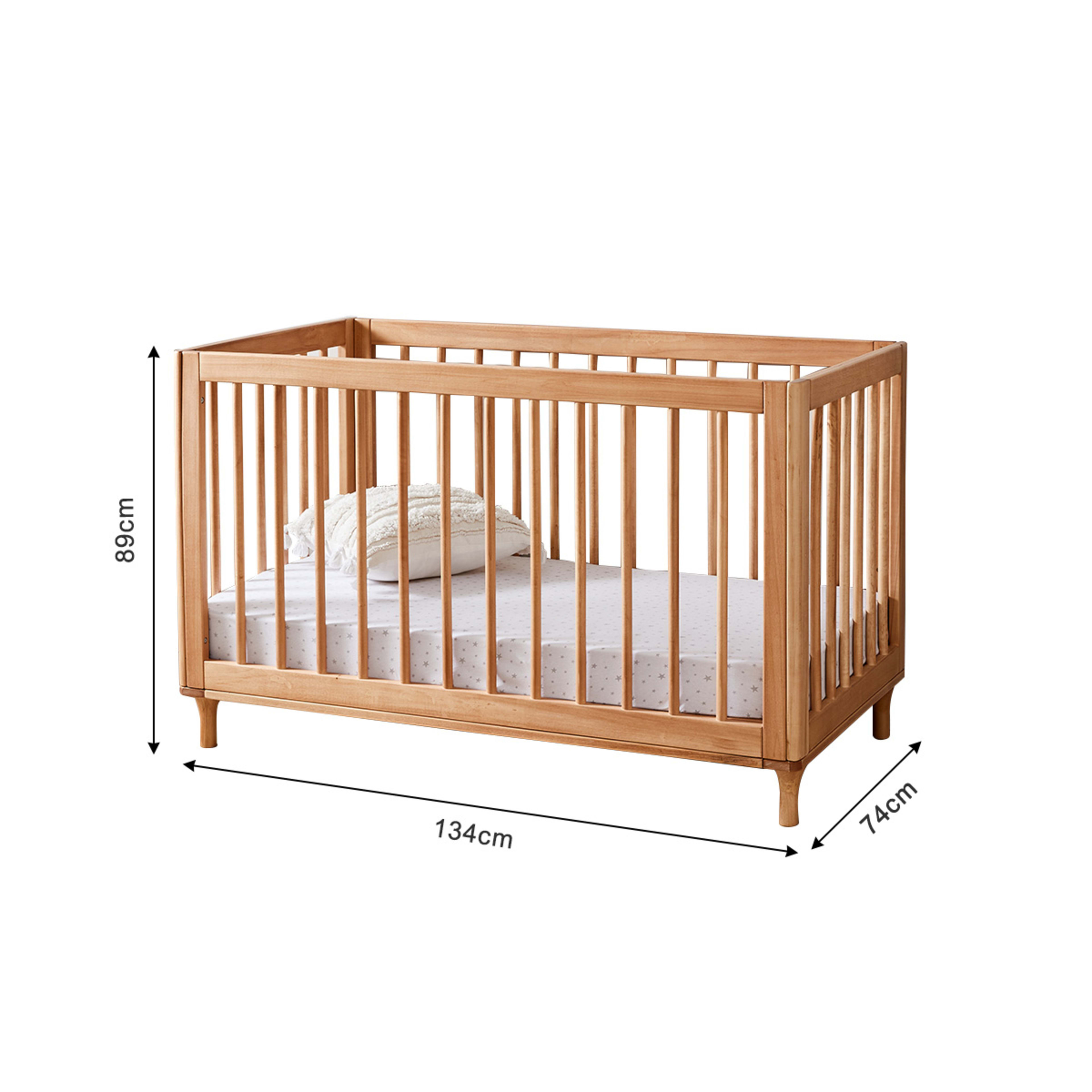 Wooden Cot in Oak Colour Kmart