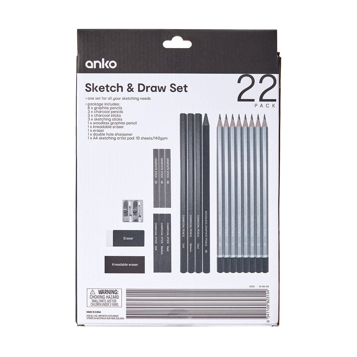 22 Pack Sketch and Draw Set Kmart