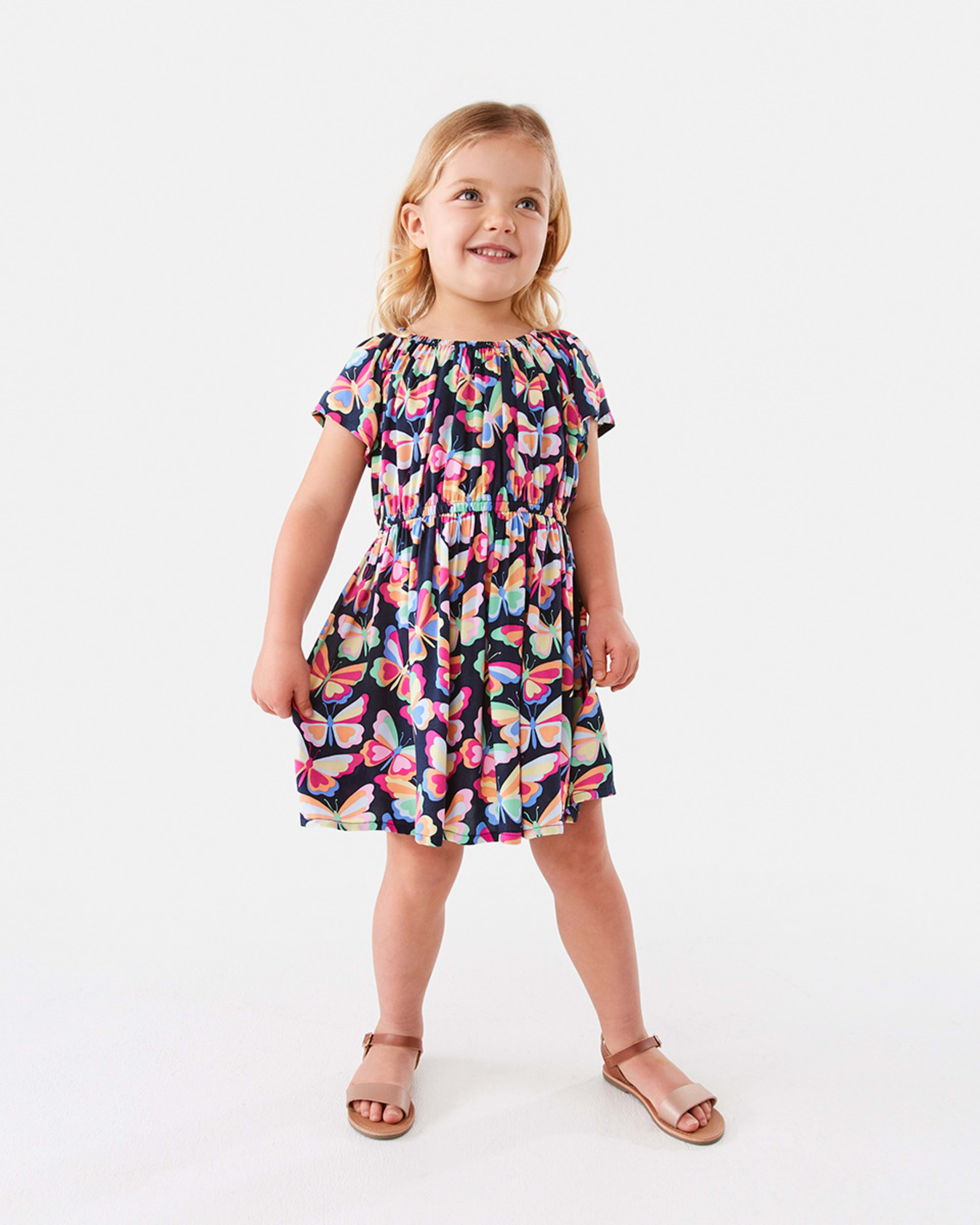 6 Print Viscose Dress Blu Bfly, 6 of 9