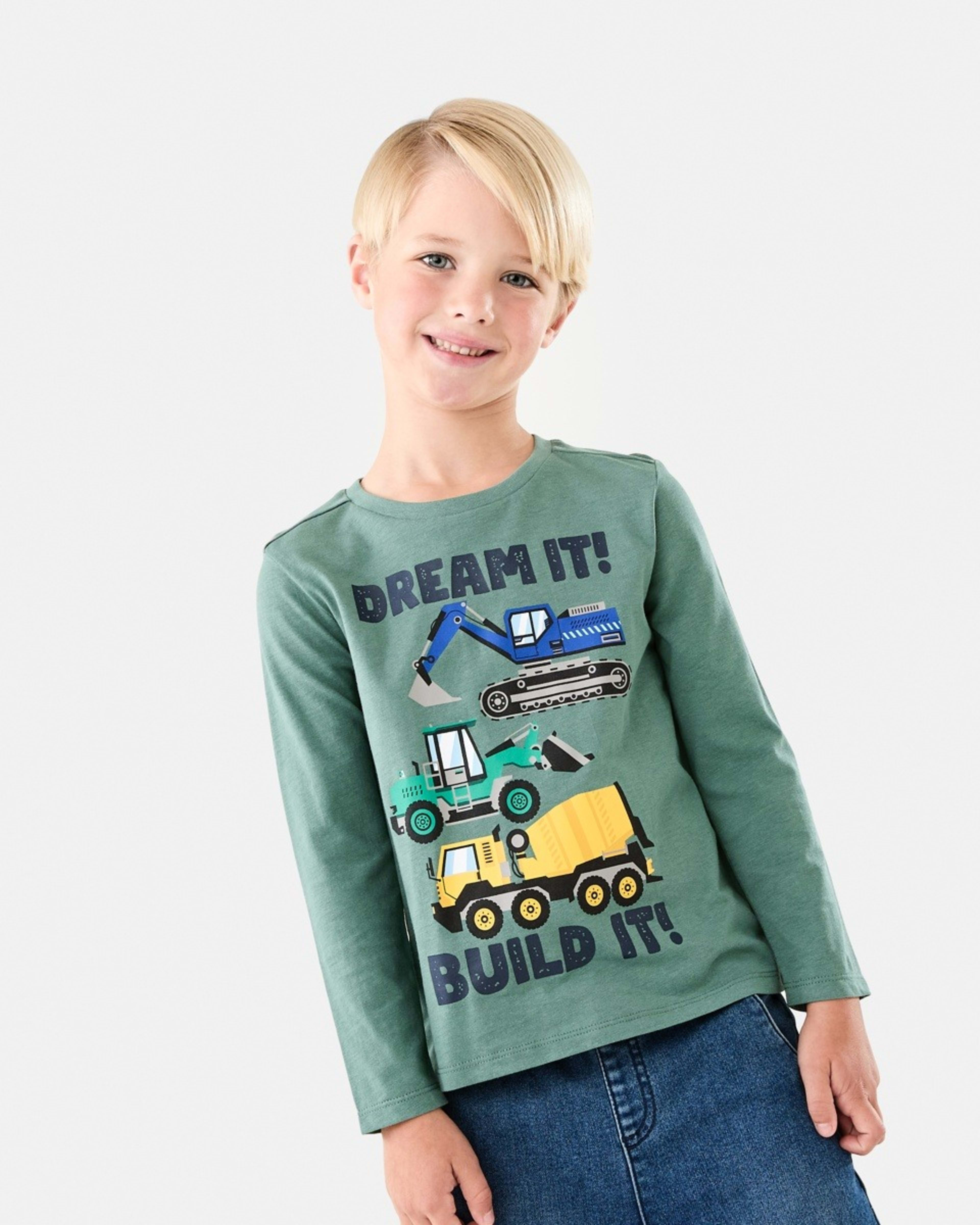 1 Long Sleeve Print T-shirt Gre Dreamd, 1 of 9