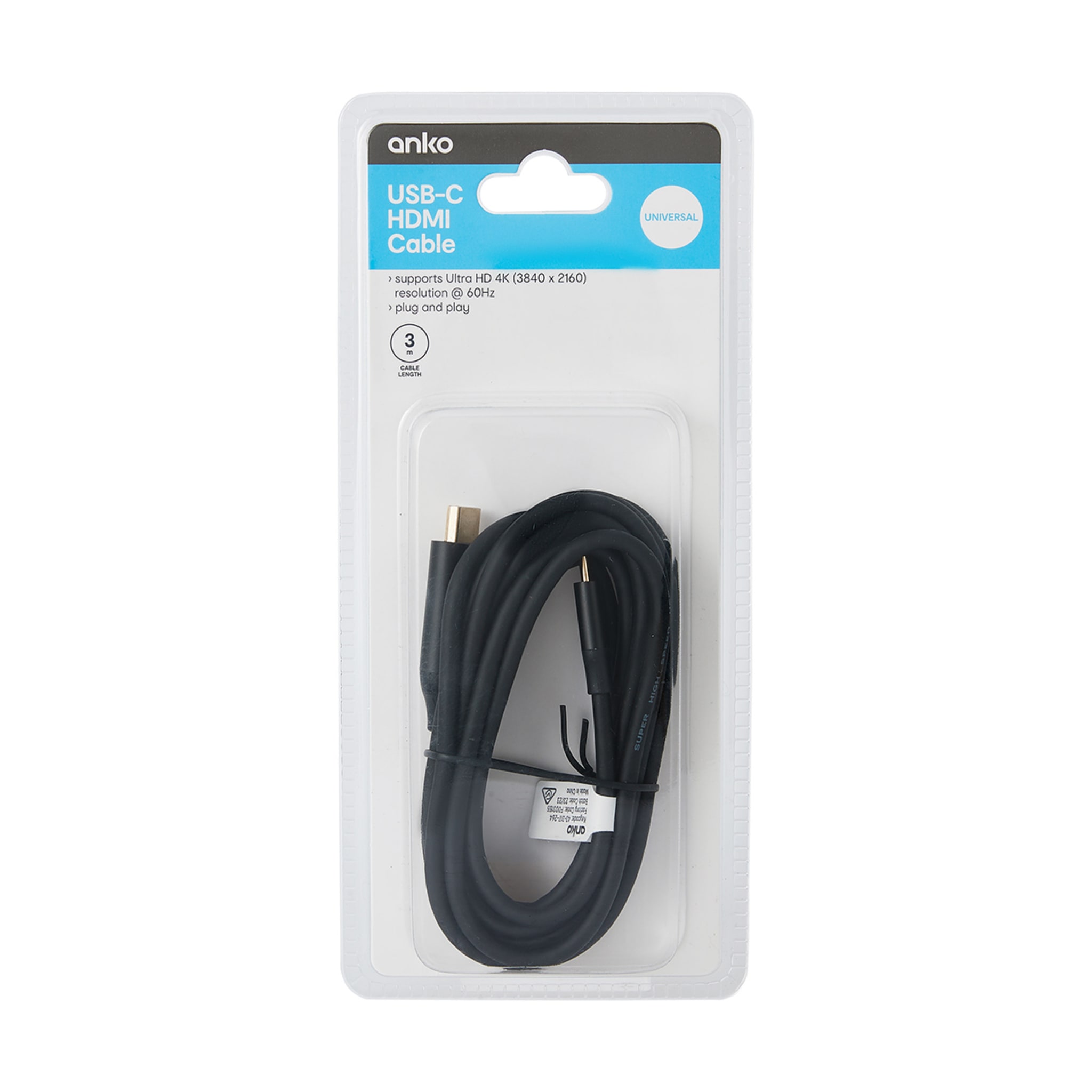 USB Type C to HDMI Cable 3m Kmart NZ