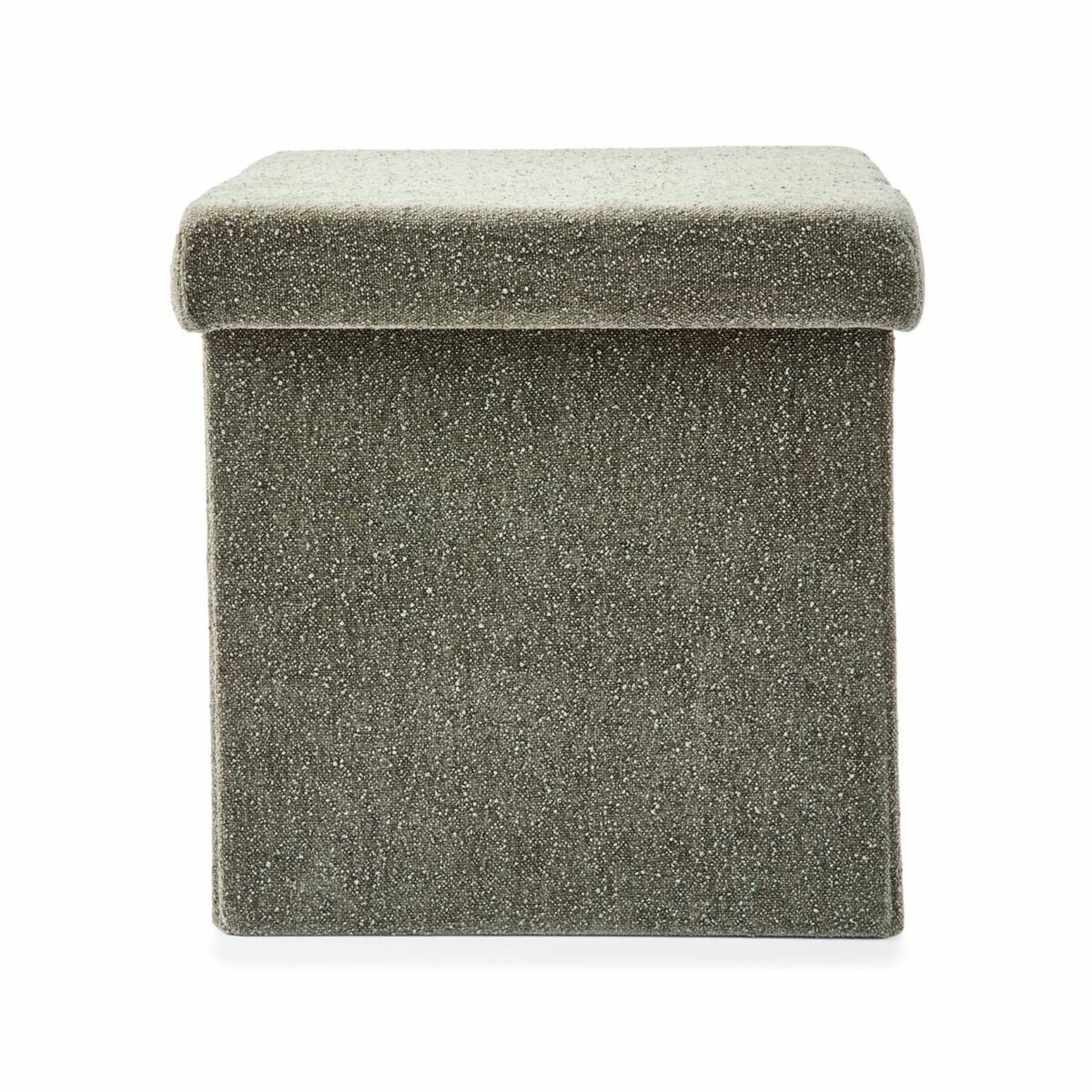 6 Square Storage Ottoman - Green, 6 of 9