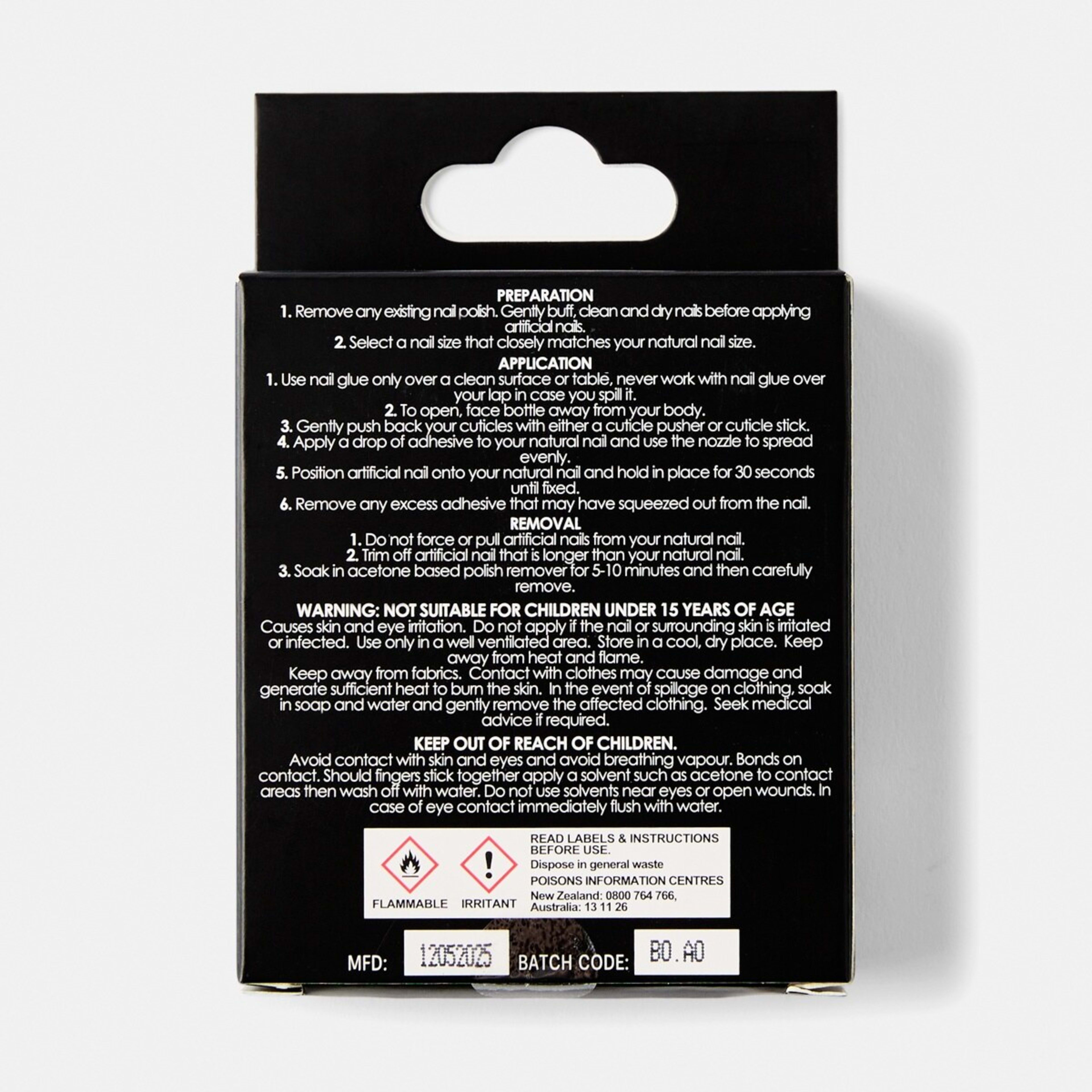 2 OXX Cosmetics 24 Pack Artificial Nails with Adhesive - Almond Shape, Black, 2 of 5