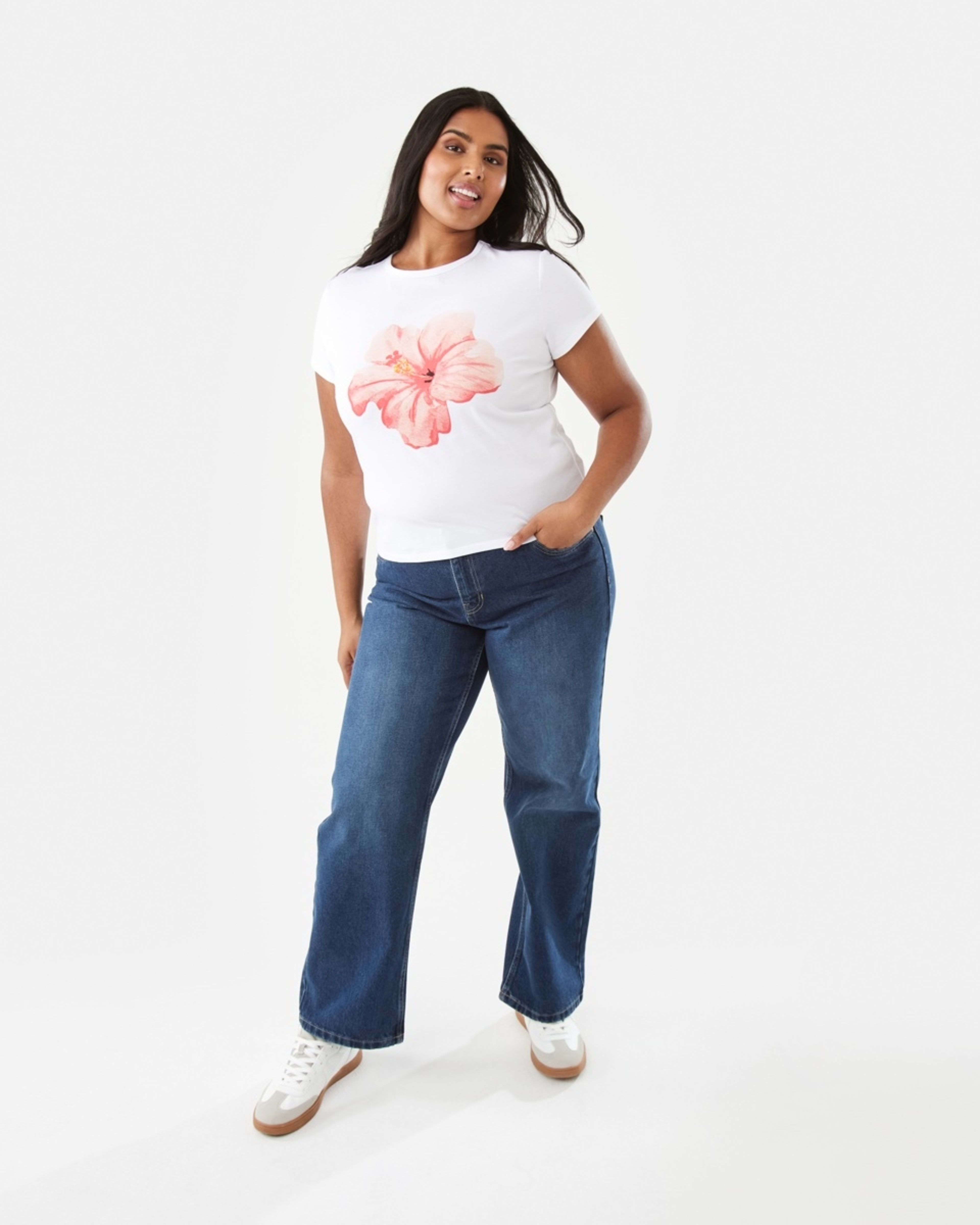 4 Short Sleeve Neat Print T-shirt Hibiscus, 4 of 8