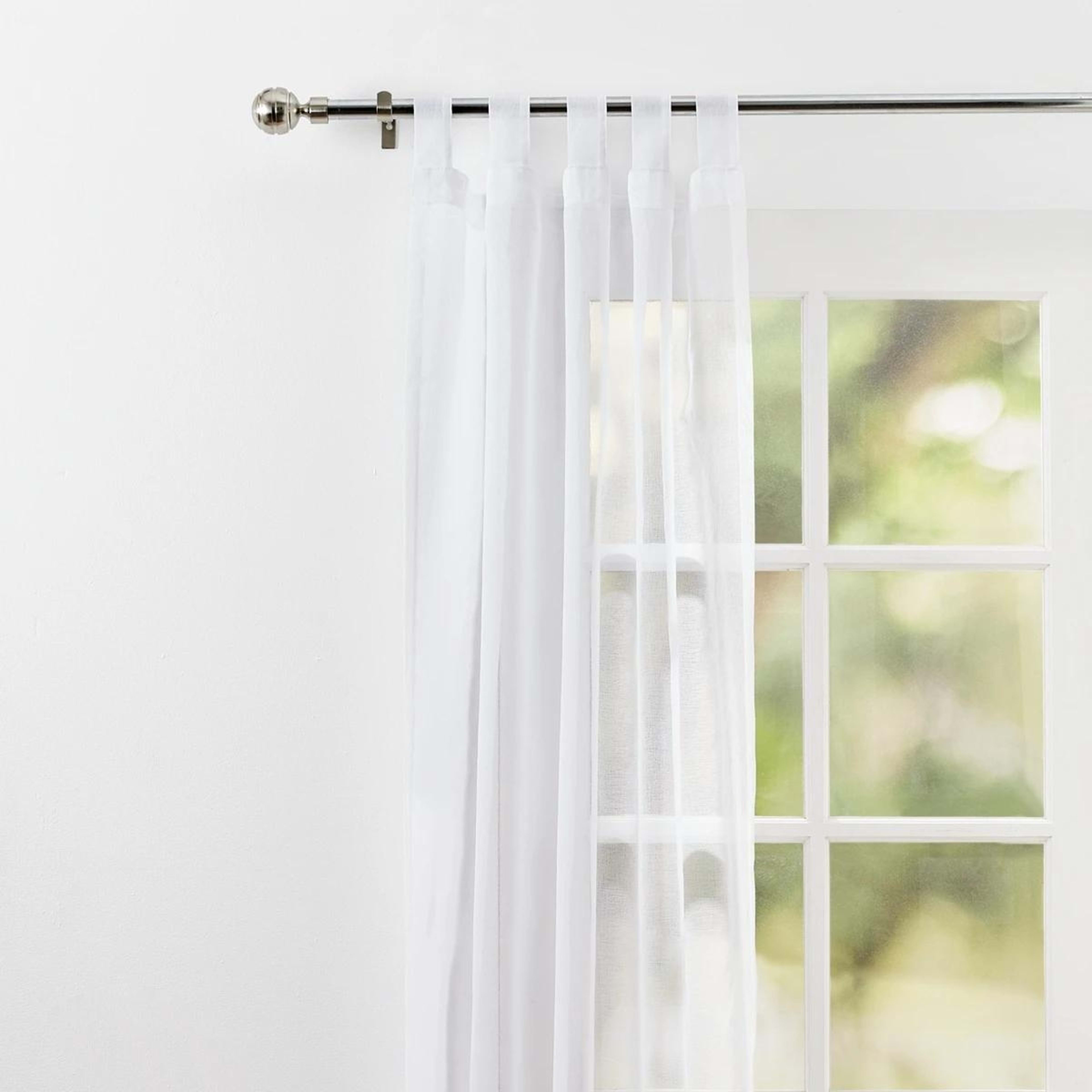 2 Toulouse Voile Tab Top Curtain White - 120cm x 213cm, 2 of 7