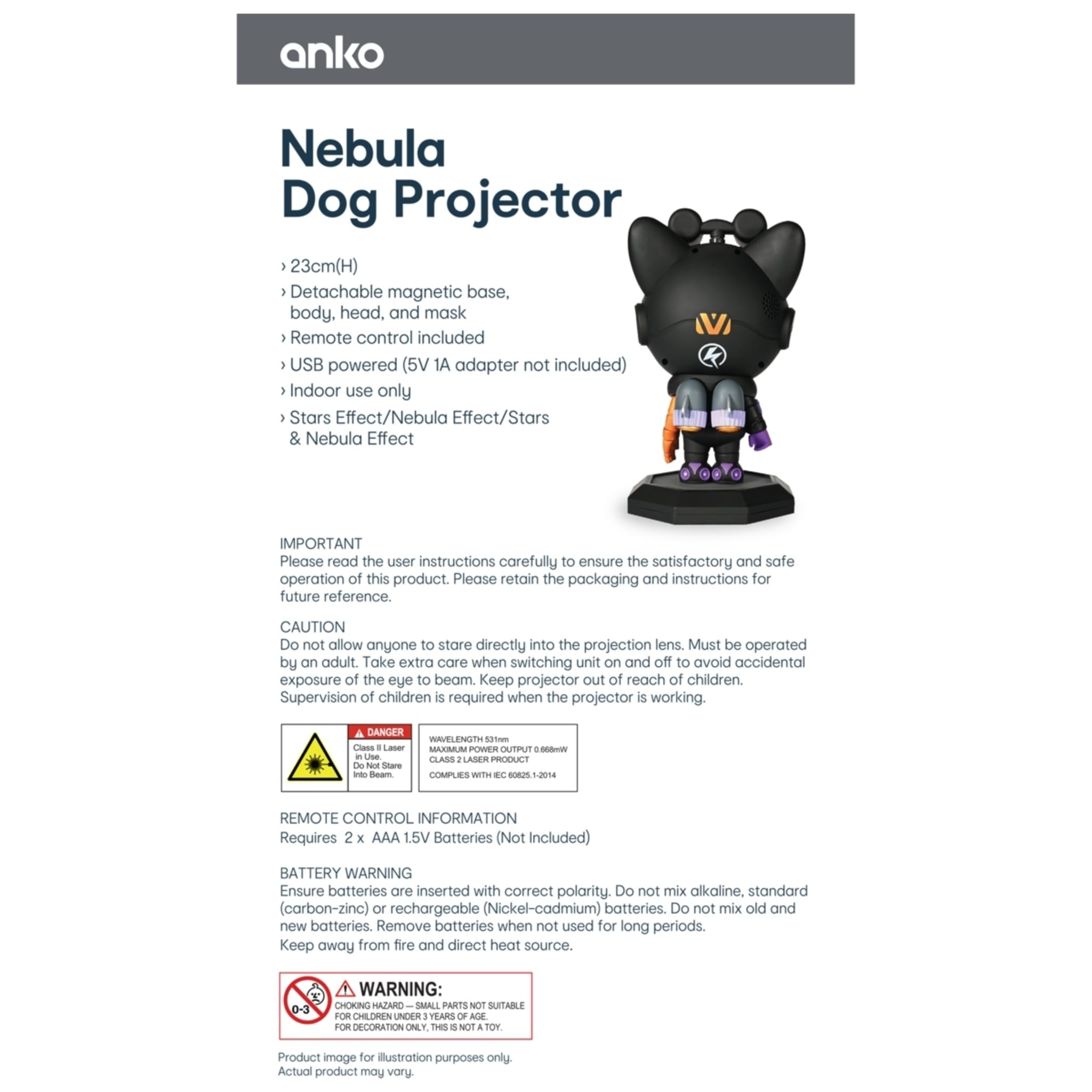 Nebula Dog Projector with Stars Kmart