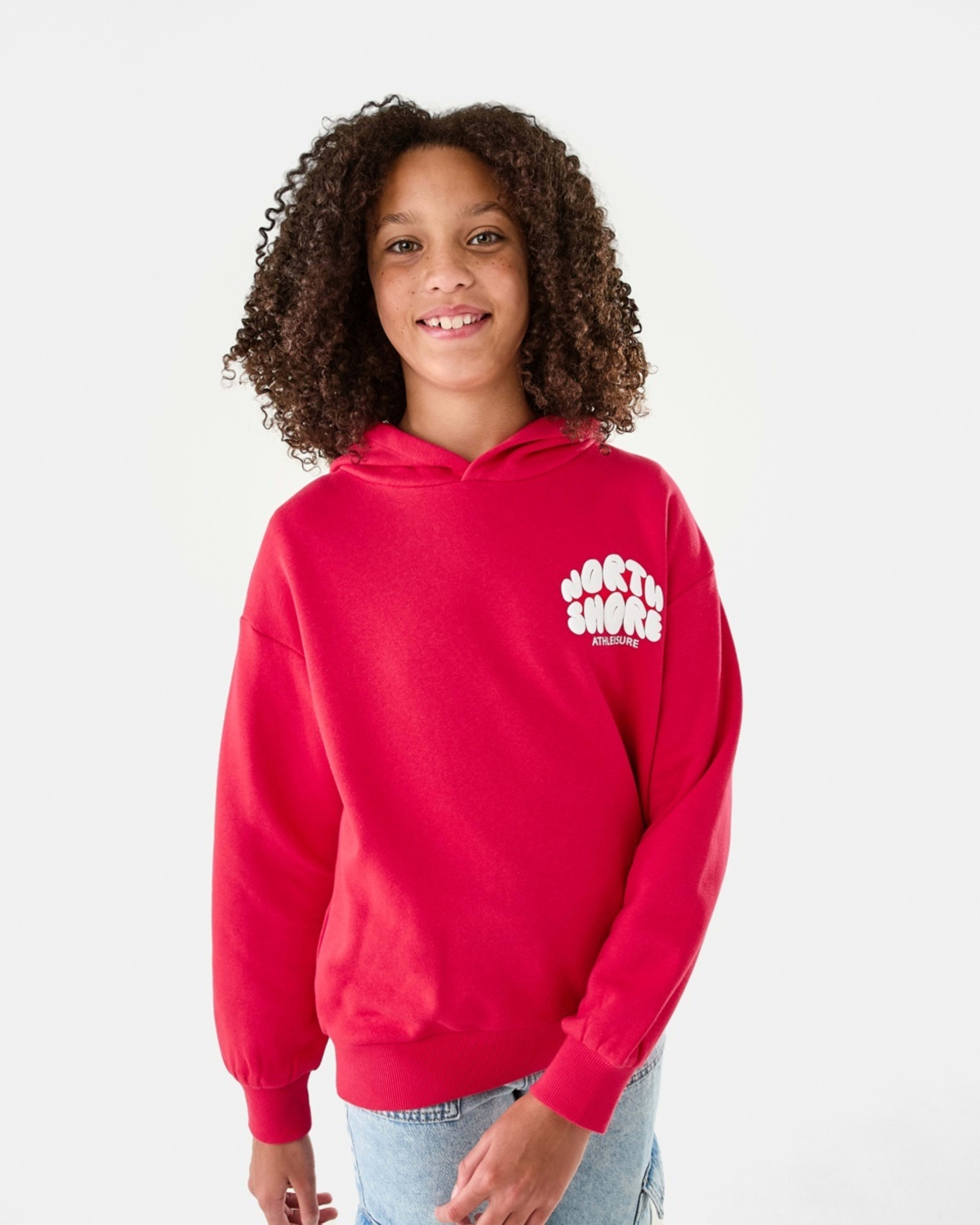 1 Oversized Hoodie Red Slogan, 1 of 9