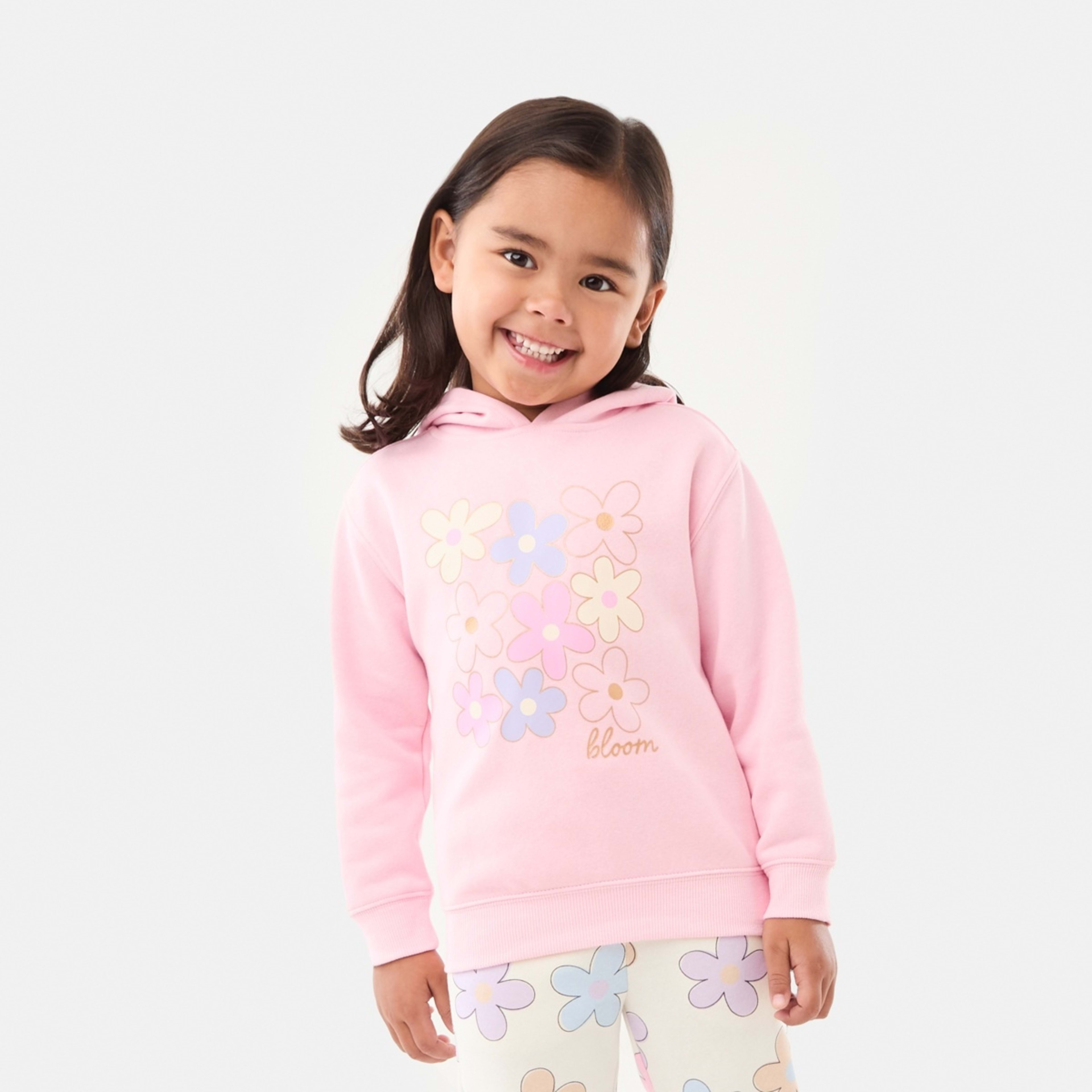 1 Printed Hoodie Blooming Florals Pearl Pink, 1 of 8