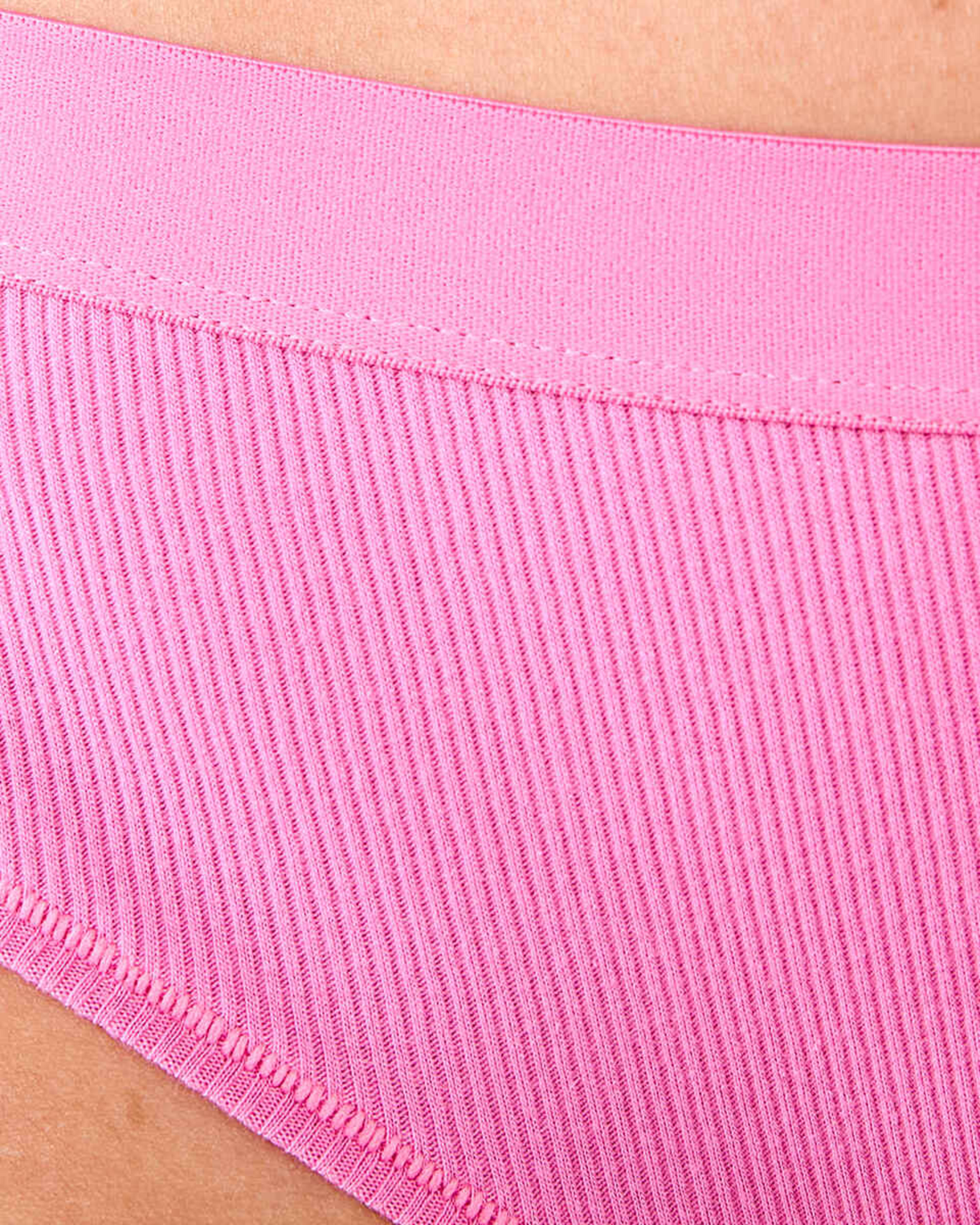 4 Ribbed Bikini Briefs Pop Pink, 4 of 7
