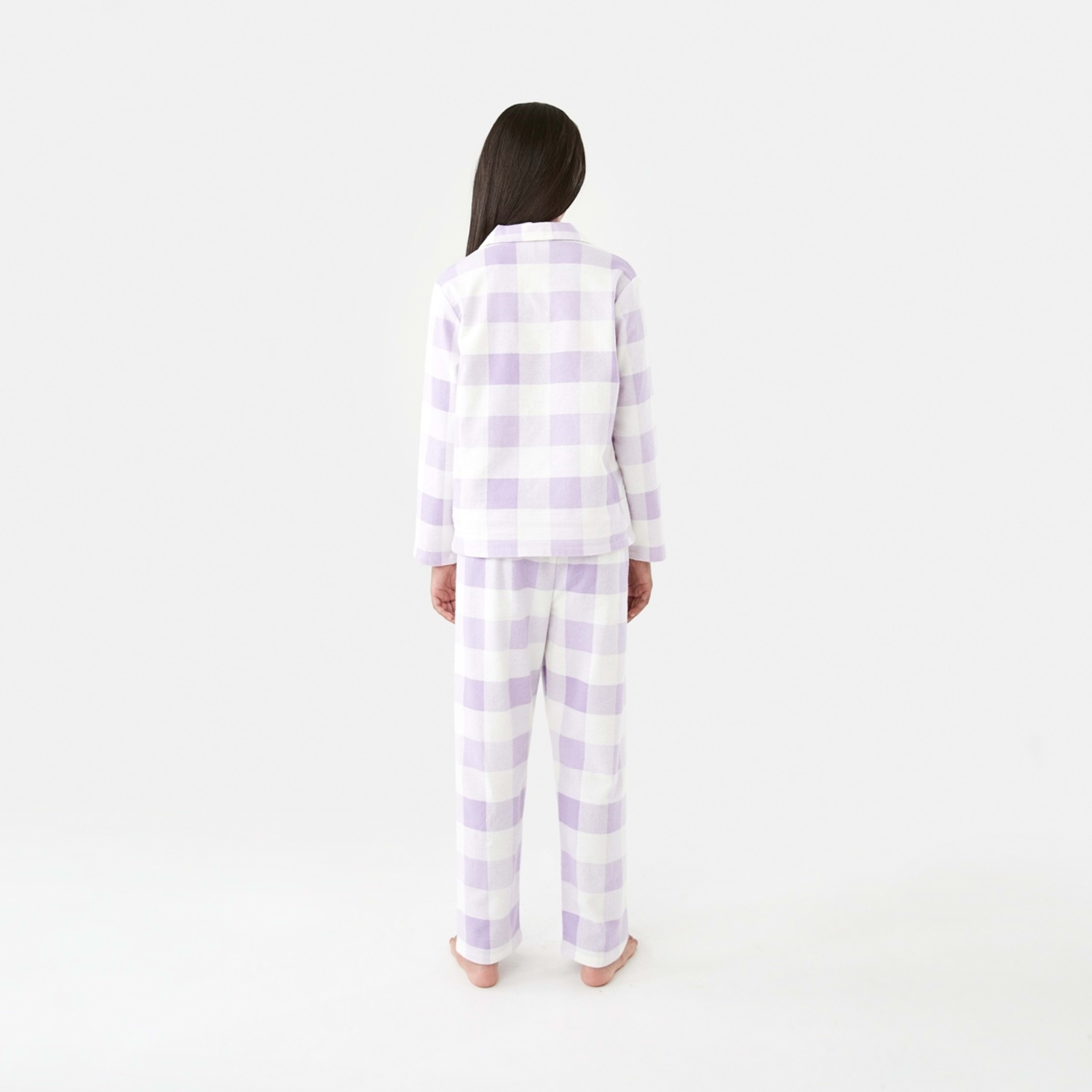 2 Flannelette Pyjama Set Purple Checks, 2 of 9
