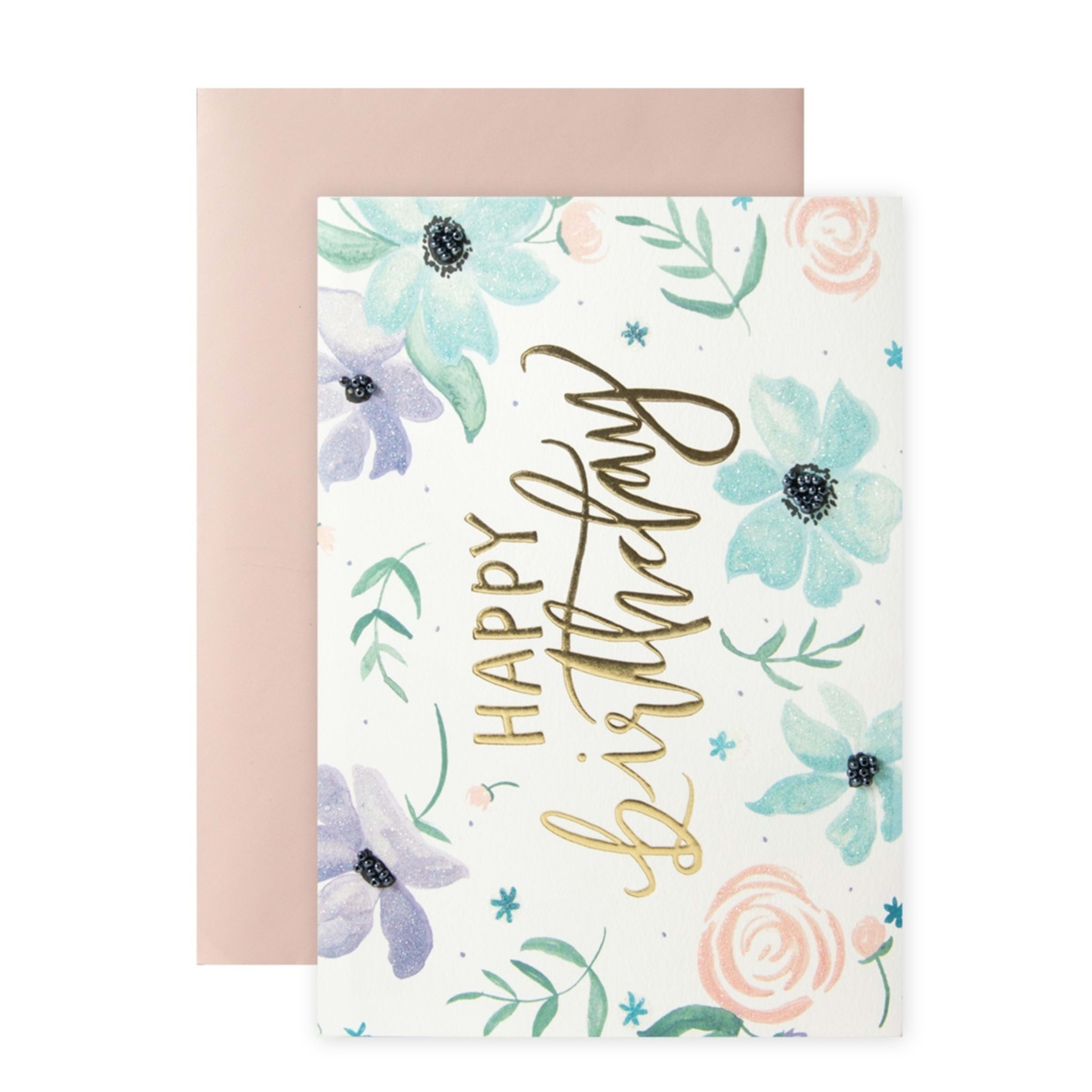 1 Hallmark Signature Shannon Kirsten Birthday Card - Pastel Florals