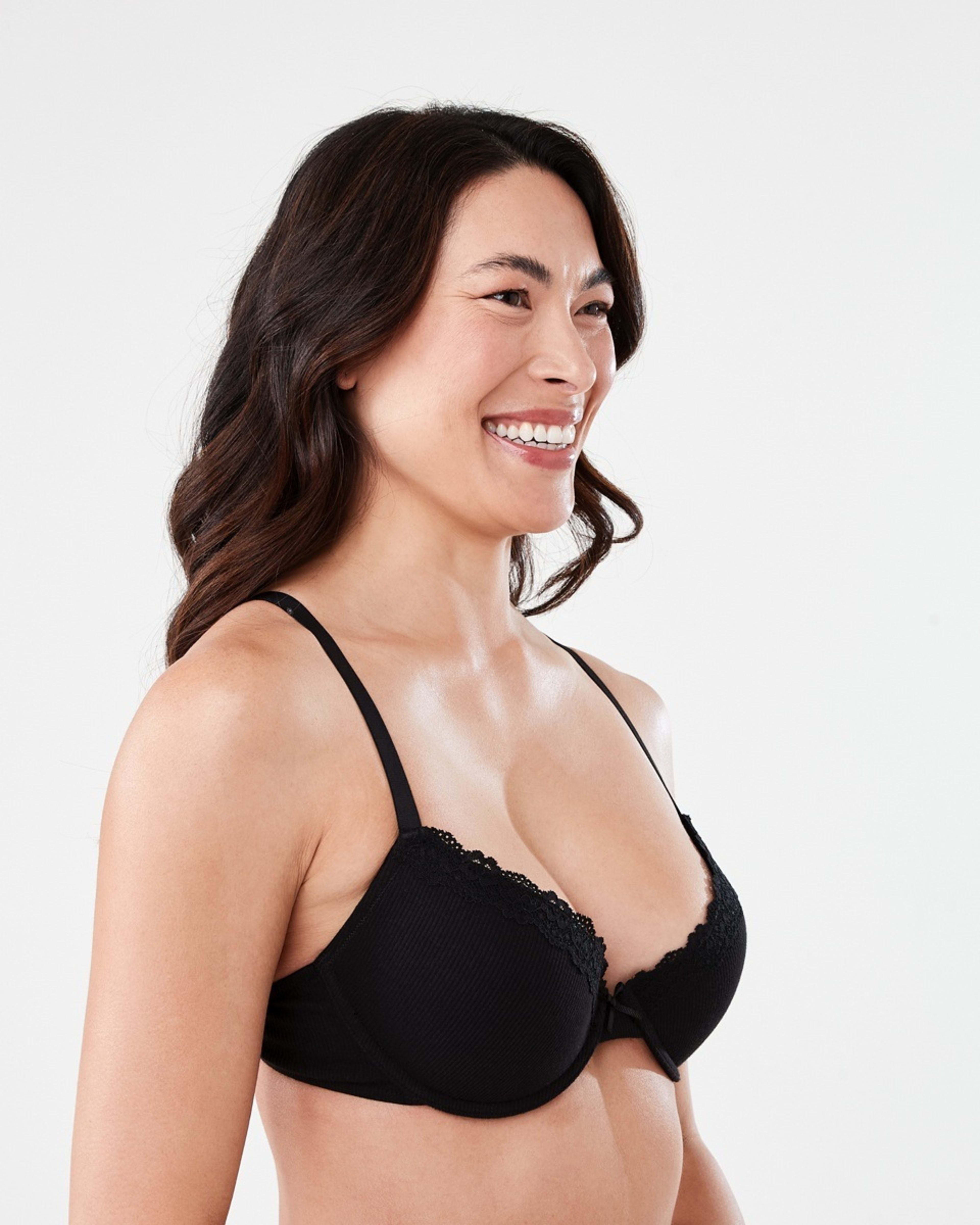 5 2 Pack Push-up Rib Lace Bra SOFT OAT MARLE, BLACK, 5 of 9