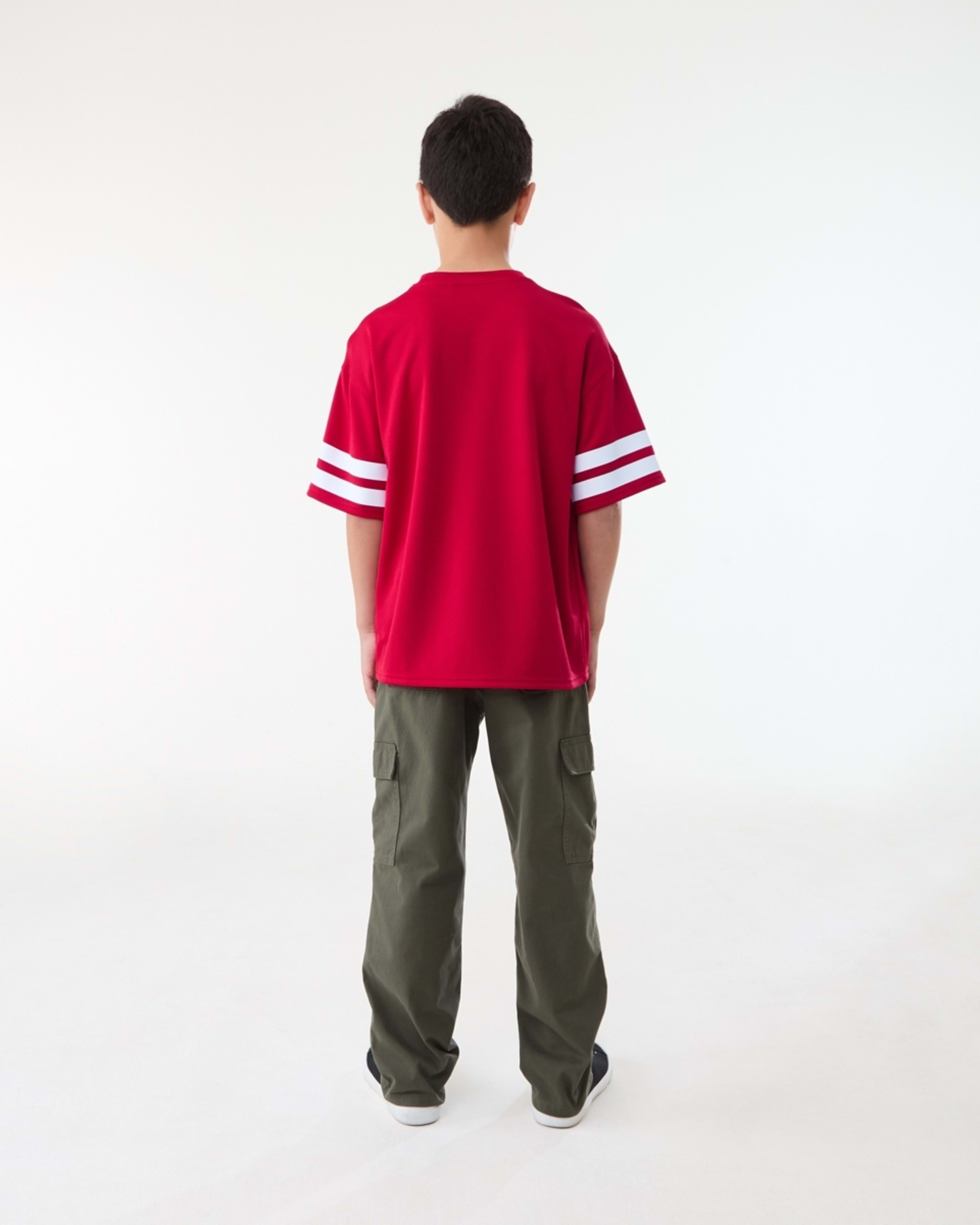 8 Short Sleeve Oversized Mesh T-shirt JERSEY 93 URBAN MID RED, 8 of 8