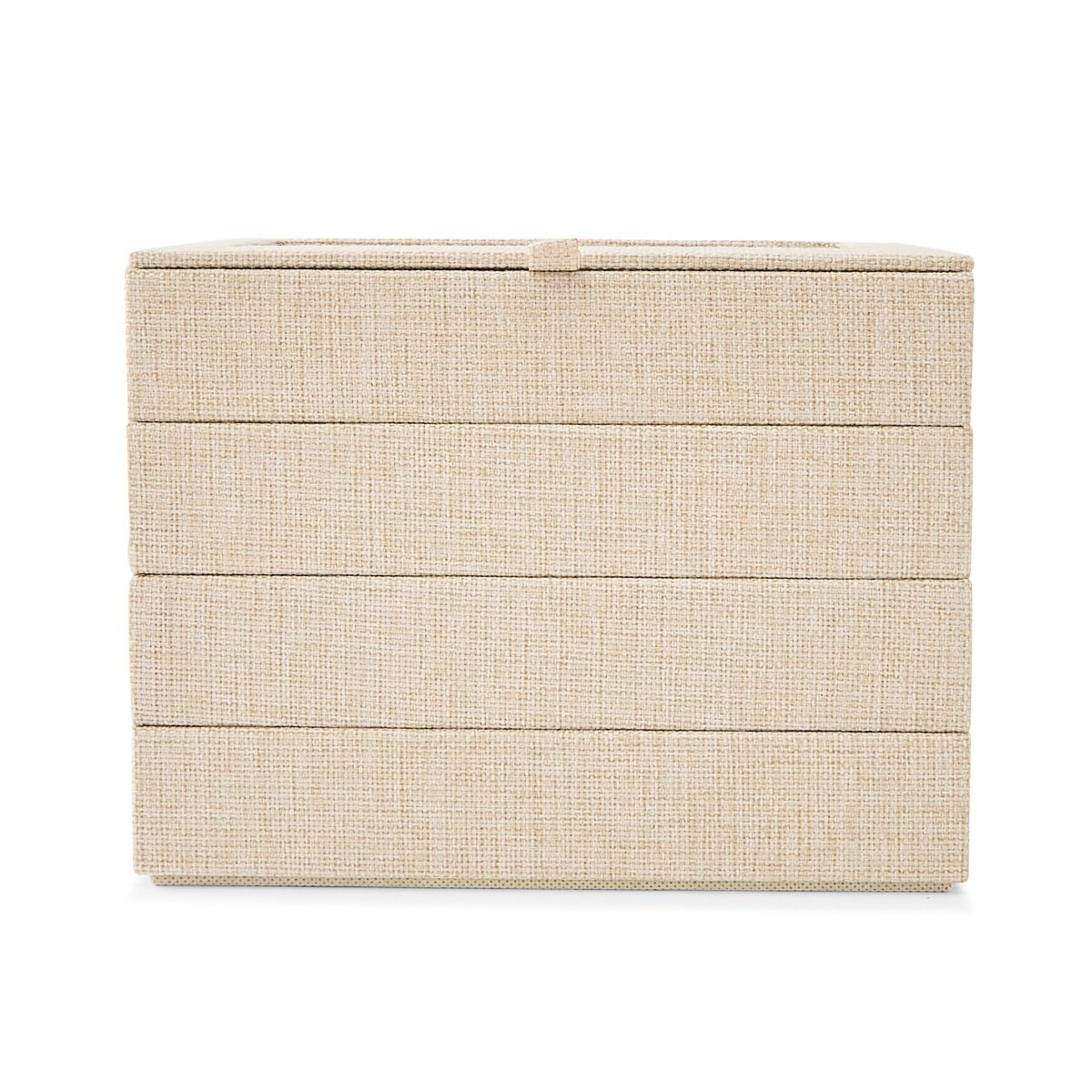 6 4 Pack Modular Linen Look Stacking Tray, 6 of 8