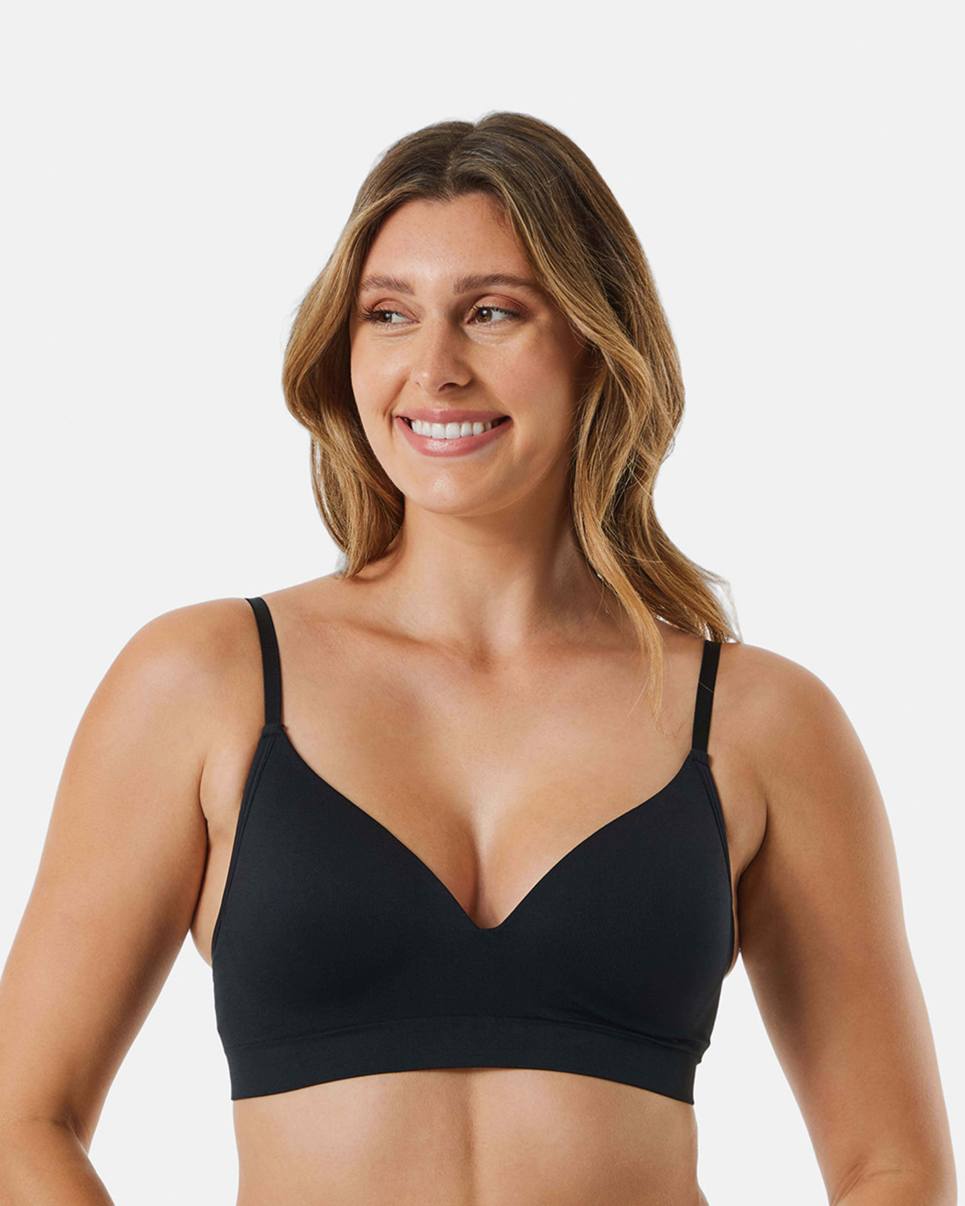 4 2 Pack Wirefree Seamfree T-shirt Bra BLACK, SOFT SAND BEIGE, 4 of 8