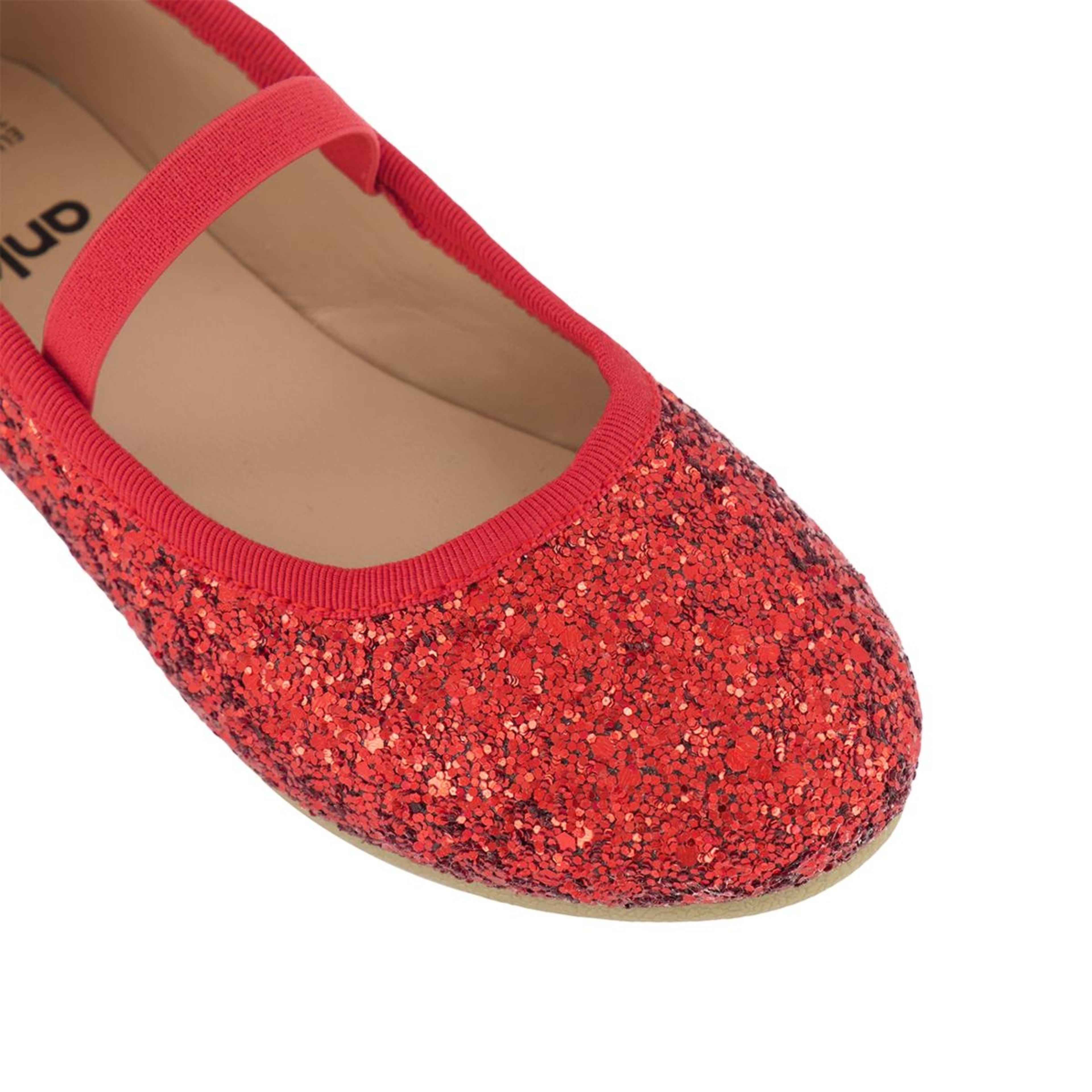 5 Junior Glitter Flats Red, 5 of 6