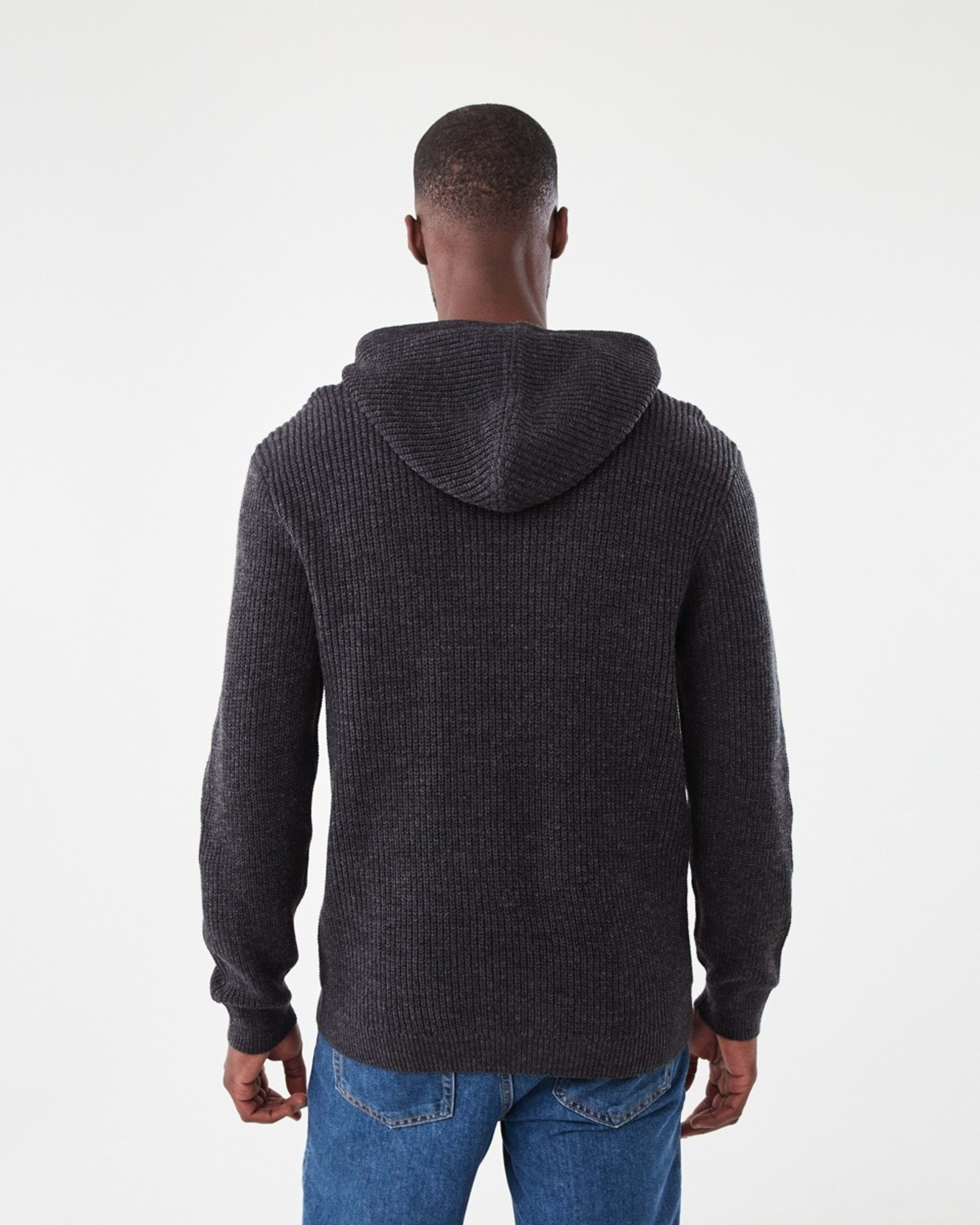 3 Hooded Knit Pullover Black Marle, 3 of 6