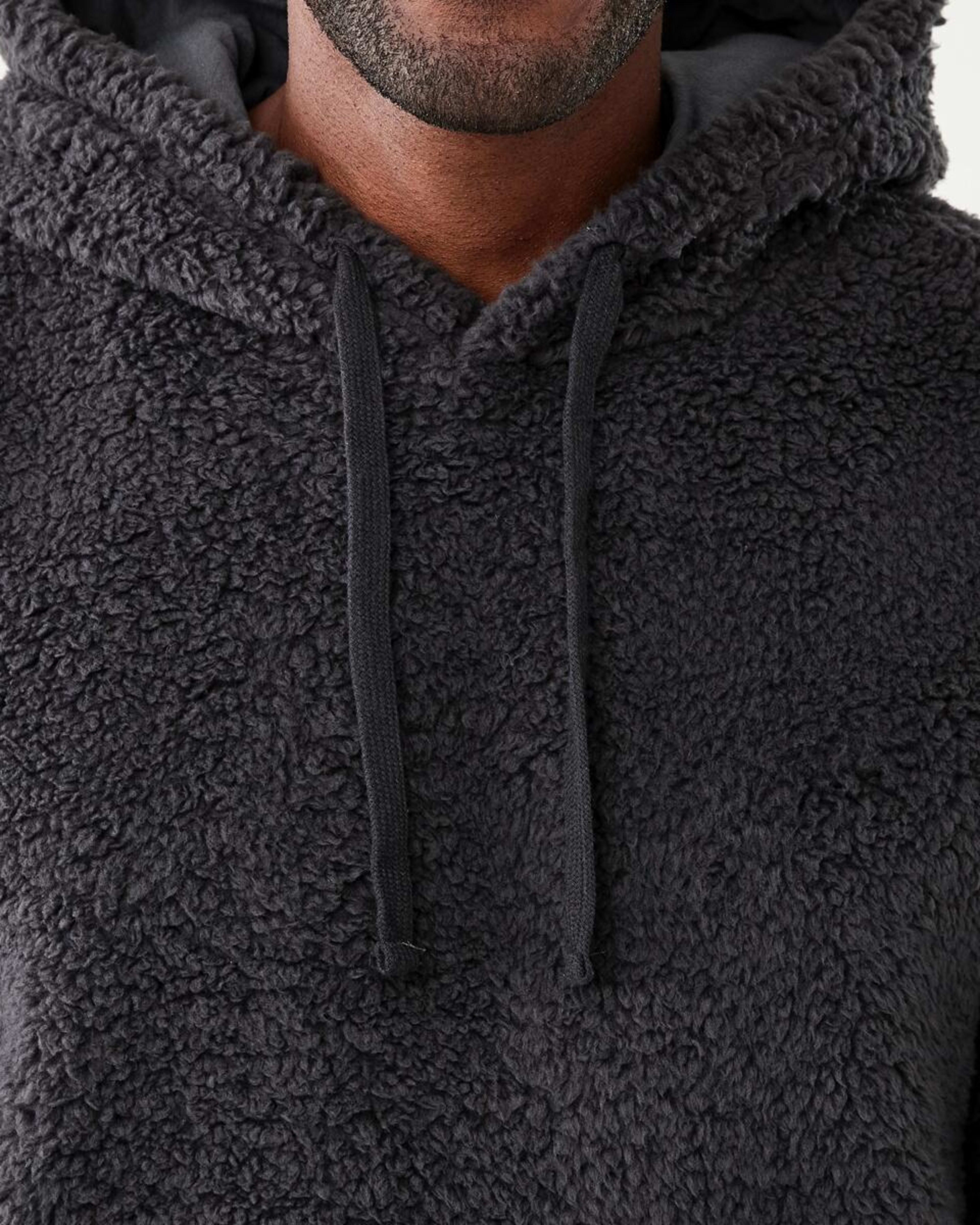 5 Long Sleeve Sherpa Hoodie Charcoal, 5 of 6