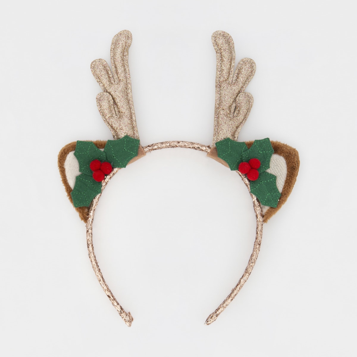 Christmas Reindeer Headband - Green, Red and Gold Tone - Kmart