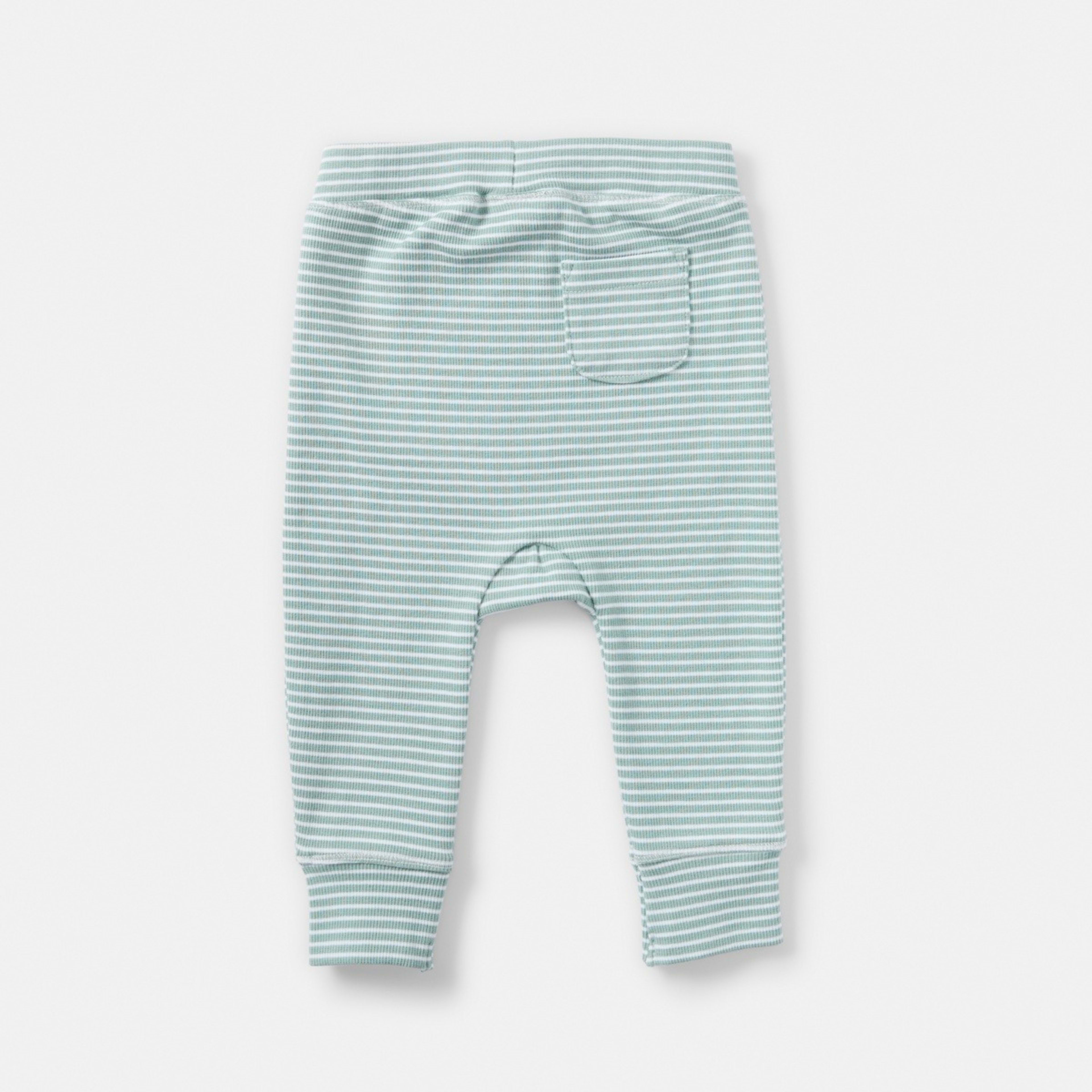 2 Stripe Rib Leggings Green Stripes, 2 of 3