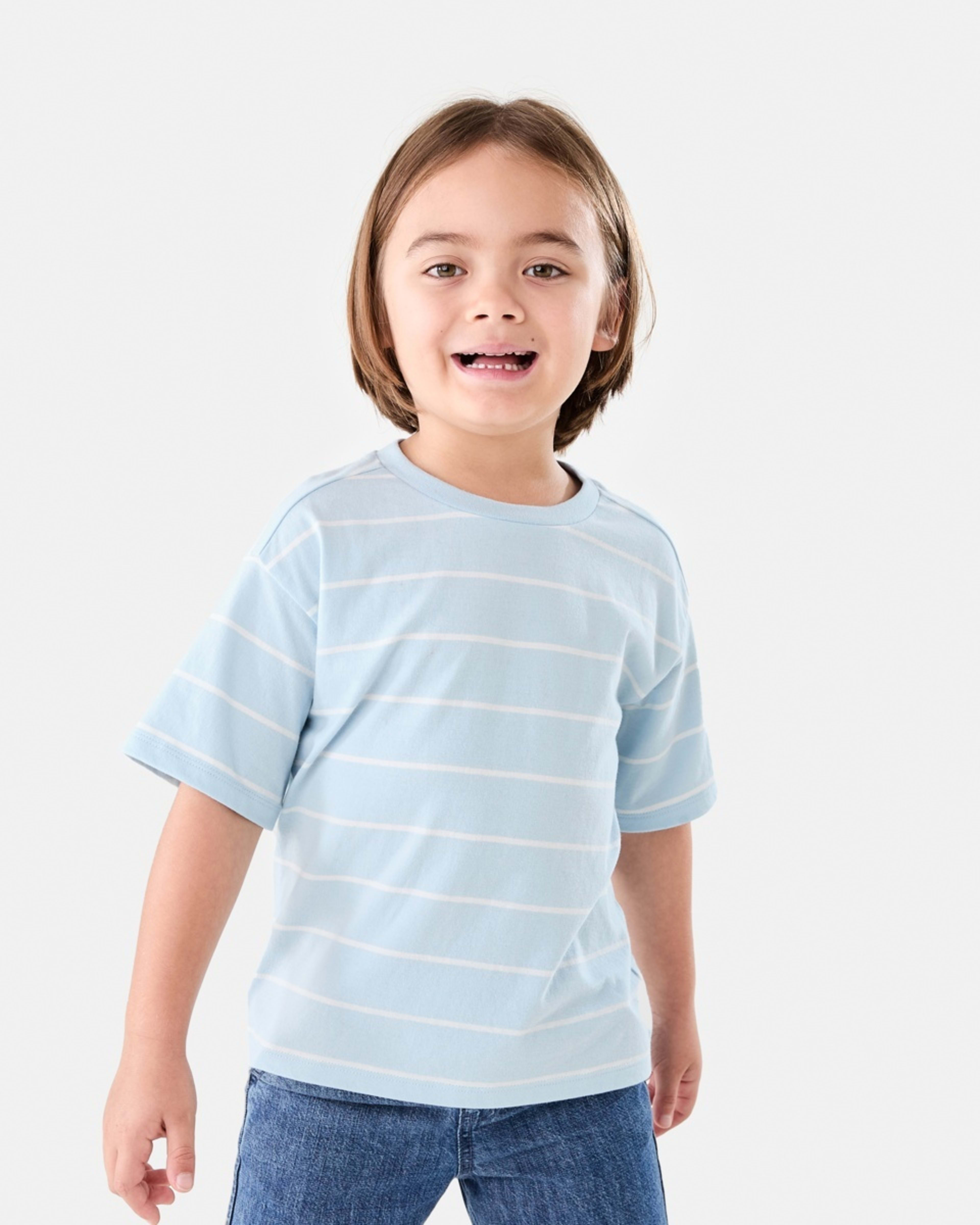 1 Stripe T-shirt THICK AND THIN STRIPE BLUE