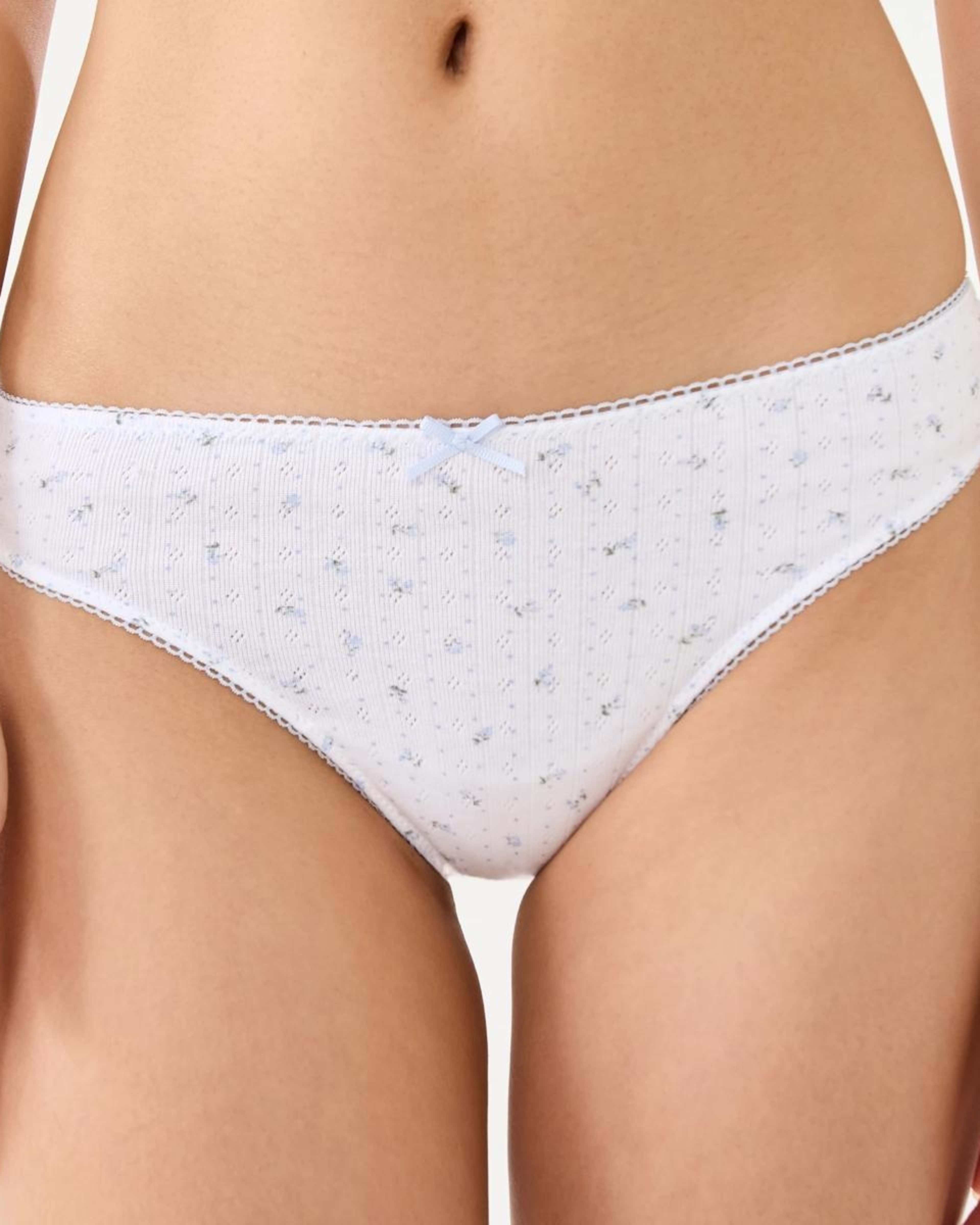 5 3 Pack Pointelle G-String Briefs FLORAL DOT, HALOGEN BLUE, BAY BREEZE, 5 of 9