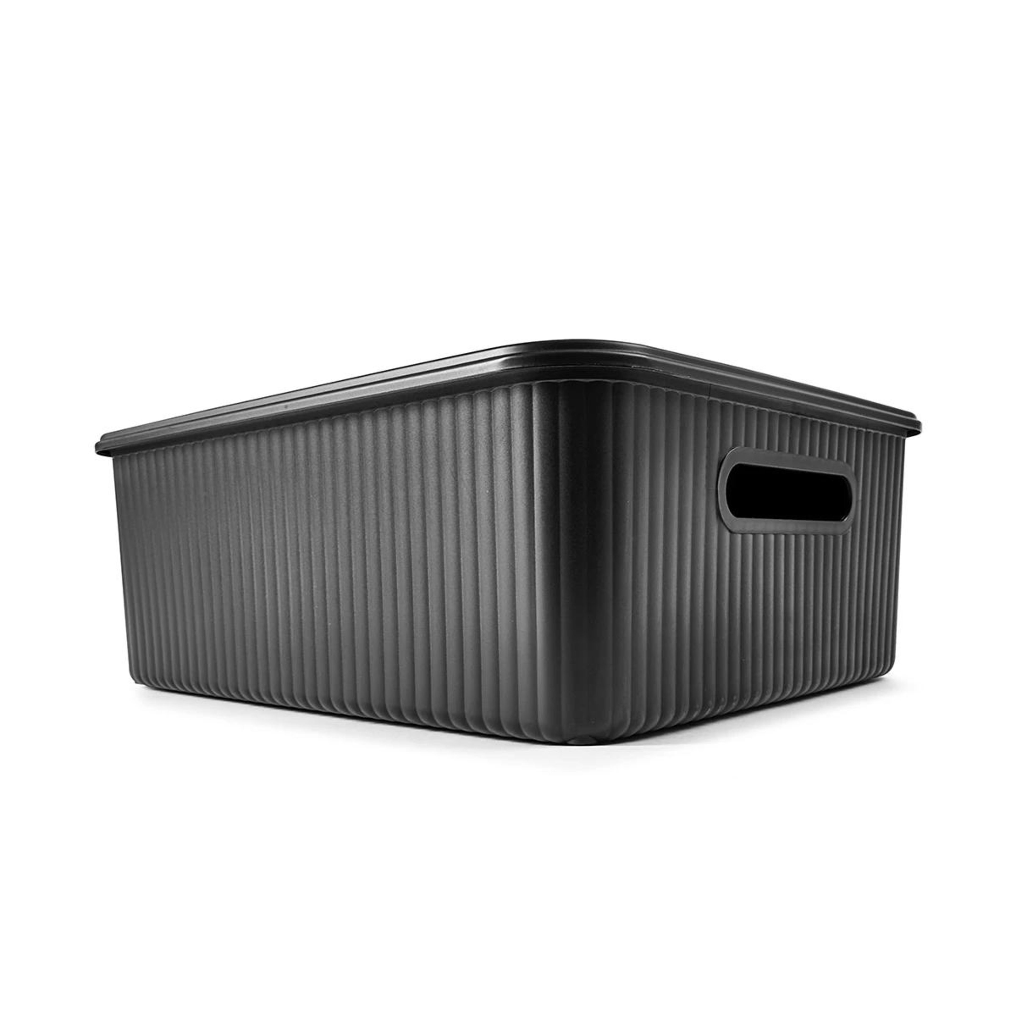 1 11L Ribbed Container - Black