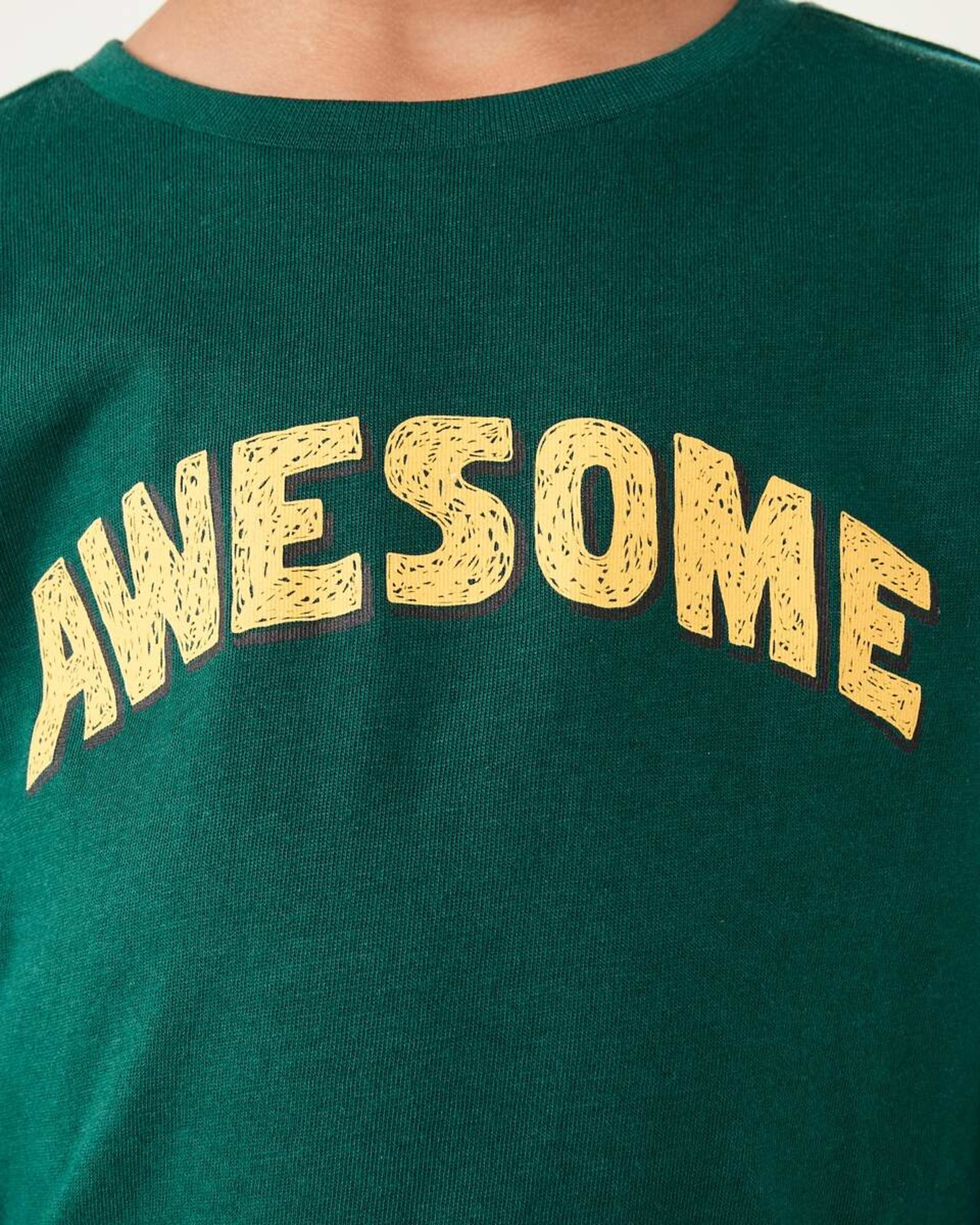 4 Long Sleeve Print T-shirt Grn Awesom, 4 of 8
