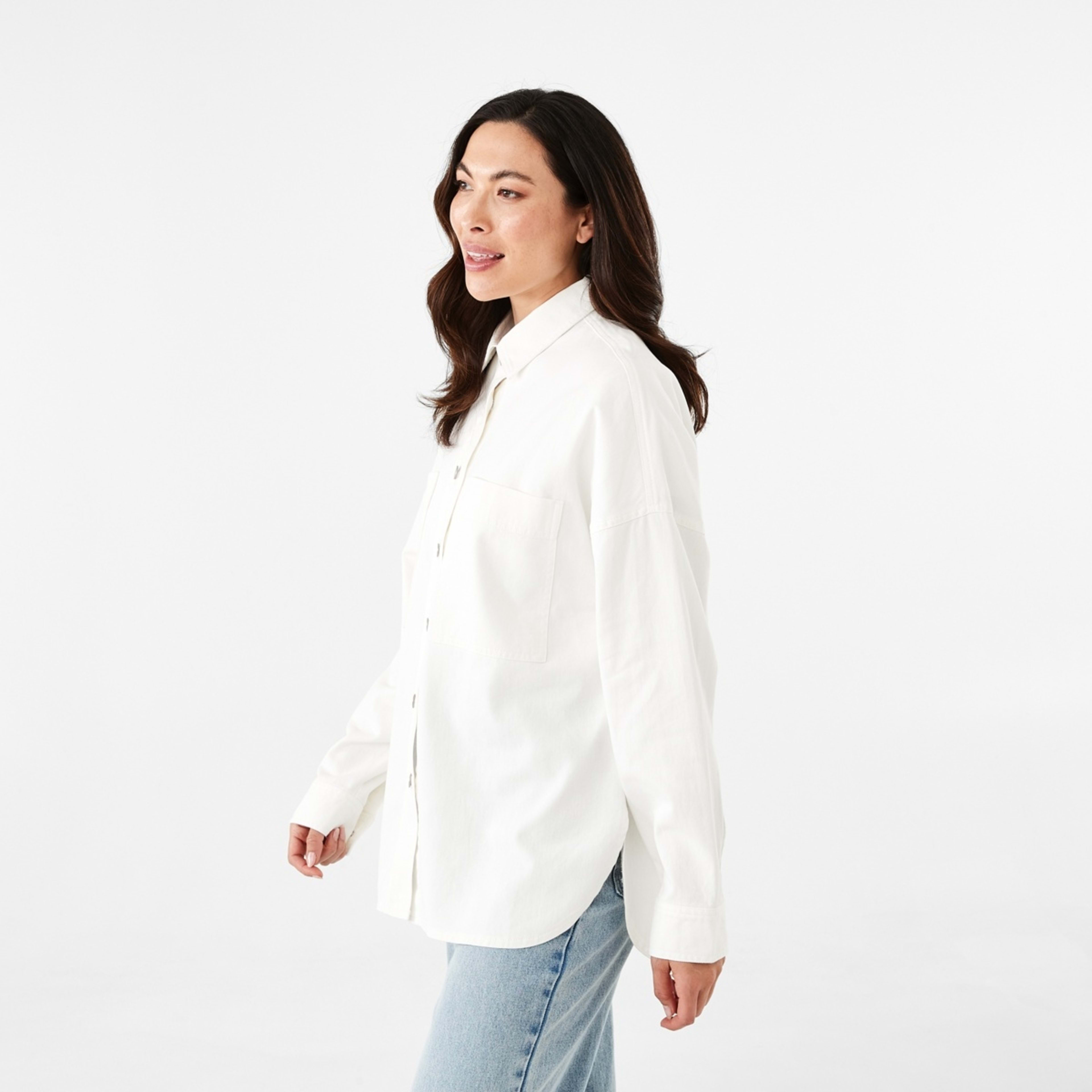 3 Long Sleeve Denim Shirt Ecru, 3 of 9