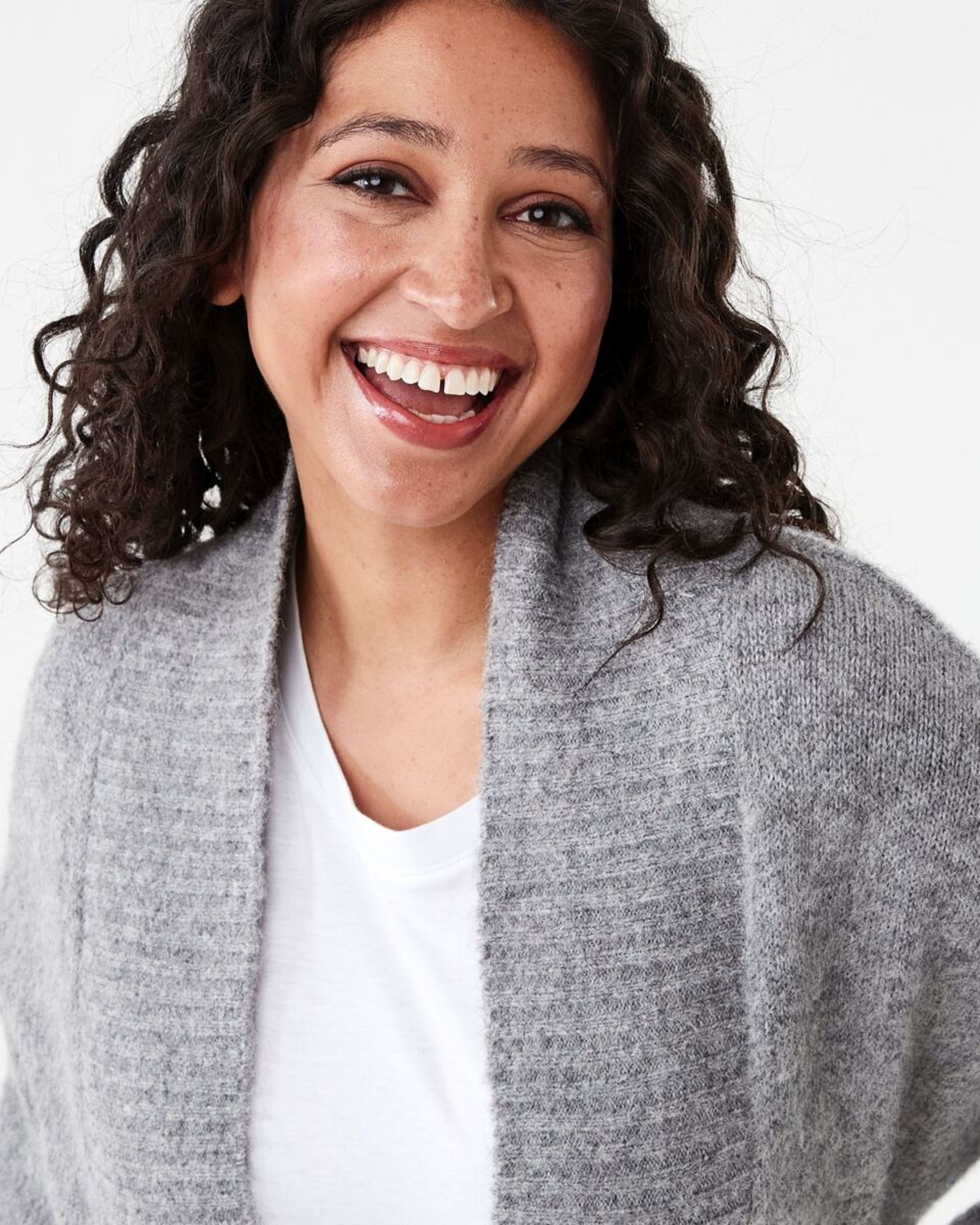 4 Longline Fluffy Cardigan Grey Marle, 4 of 7