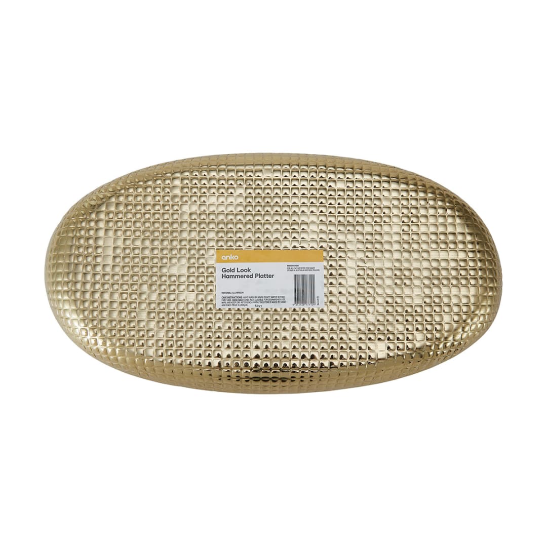 Gold Look Hammered Platter Kmart