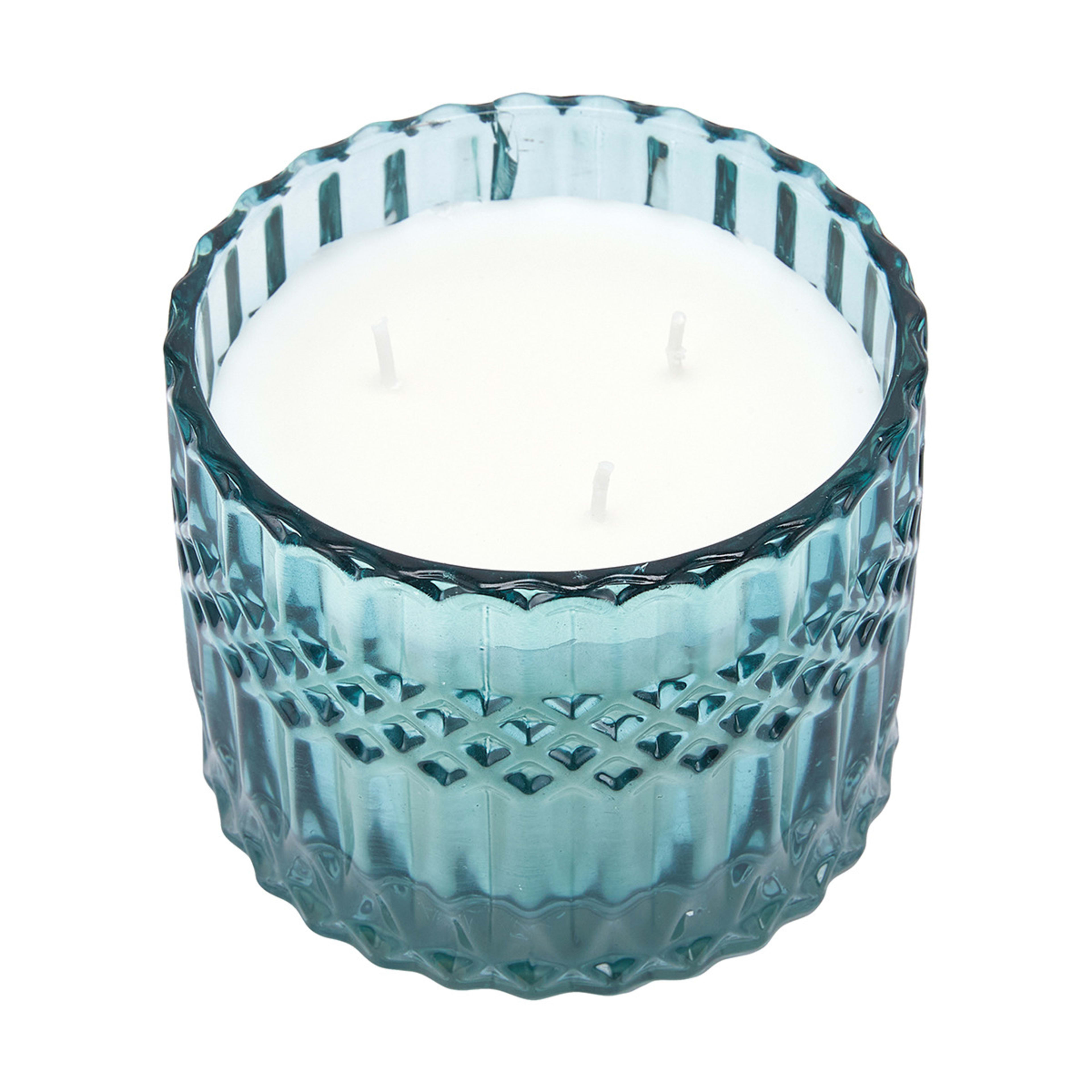 Wood Sage & Sea Salt Geo Fragrant Candle Blue Kmart NZ