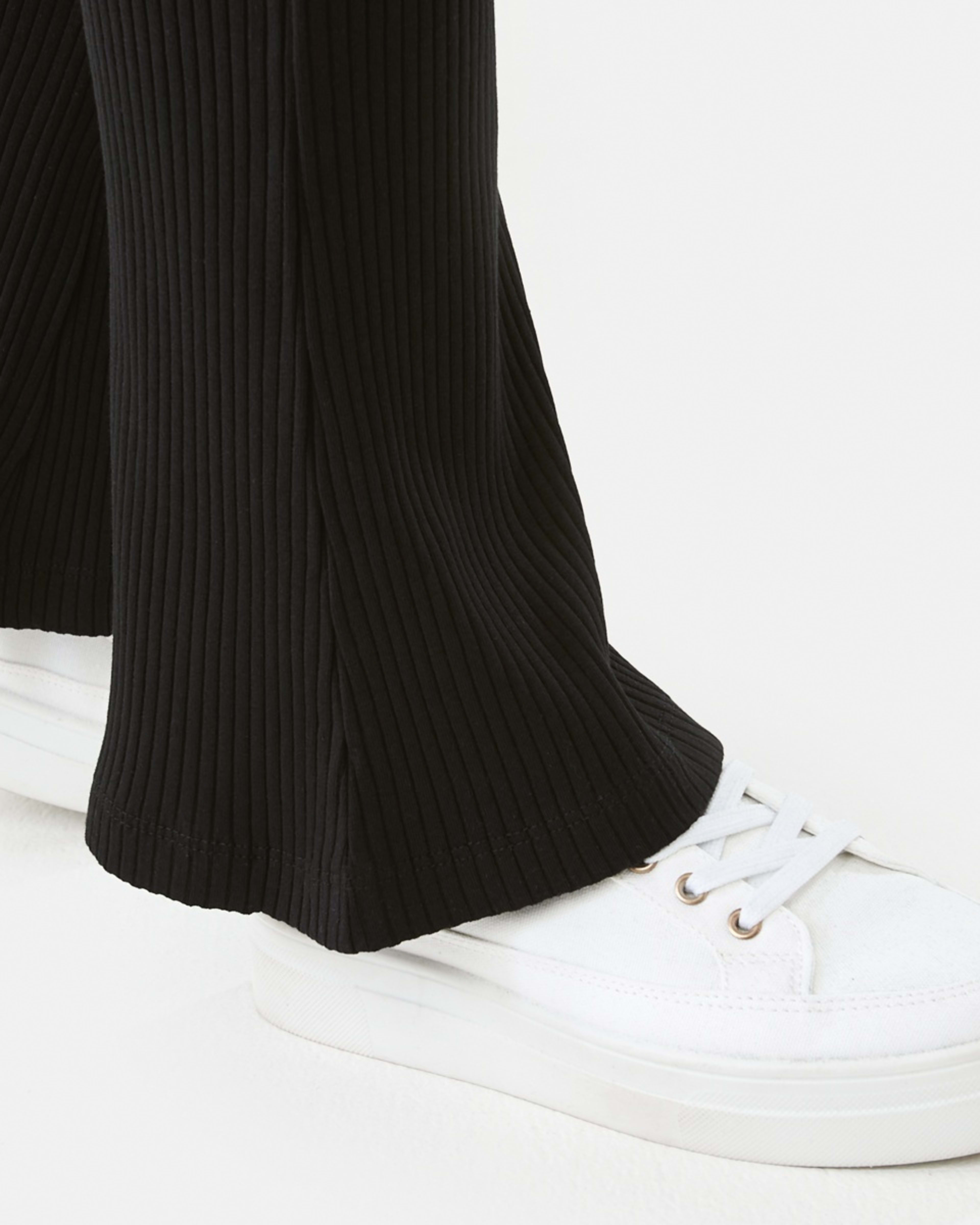 4 Rib Roll Waist Leggings Black, 4 of 8
