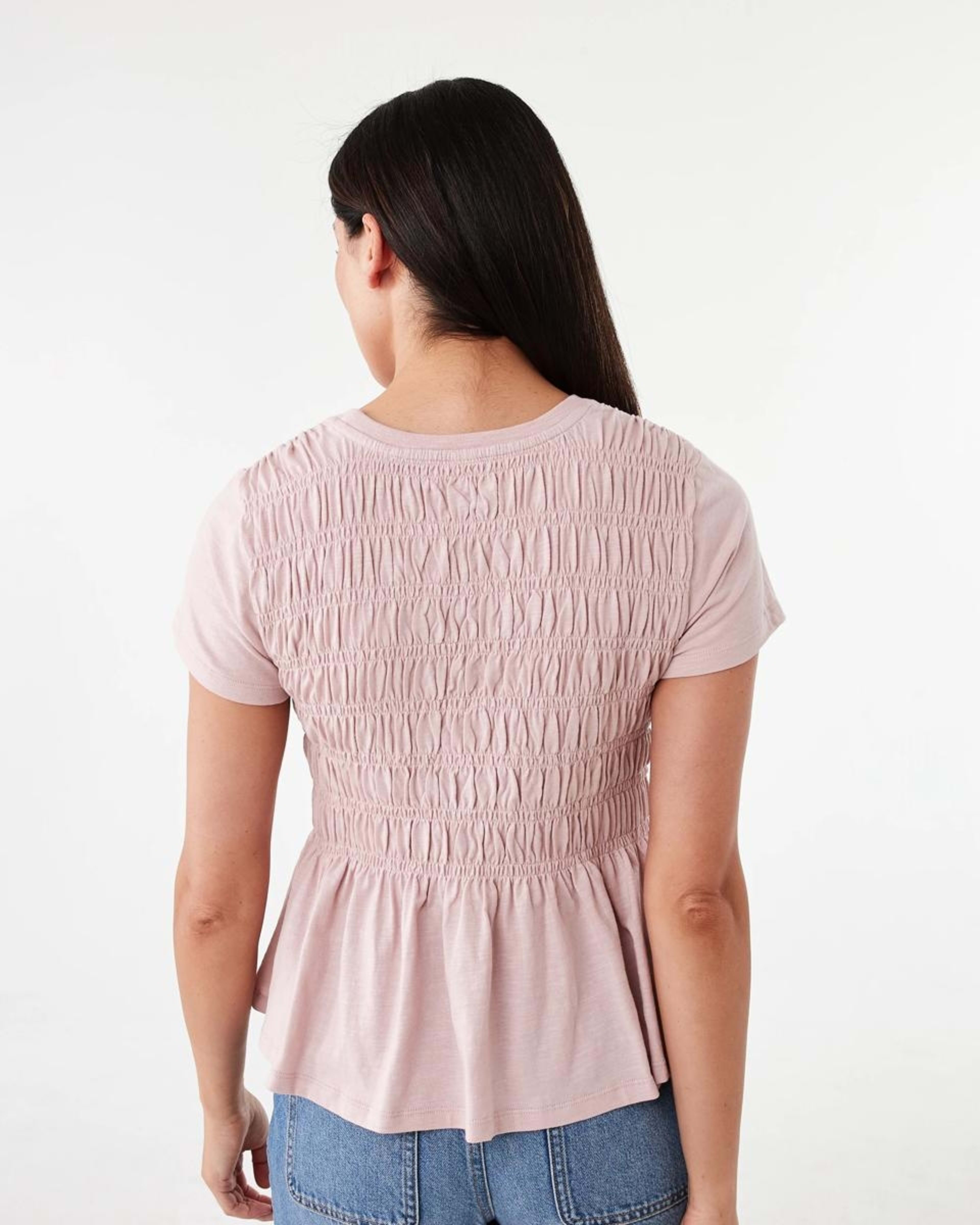 3 Short Sleeve Shirred Top Soft Prpl, 3 of 6